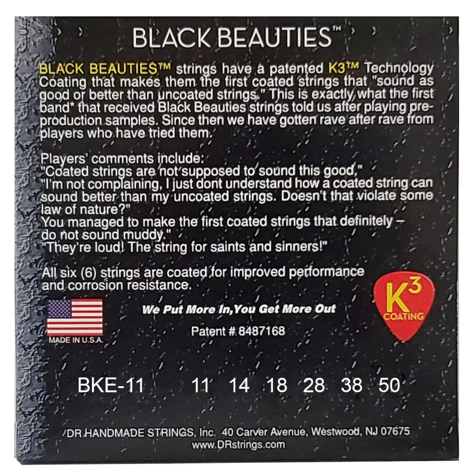 DR BKE-11 Black Beauties Heavy Electric Guitar Strings Set - .011-.050 - Image 3