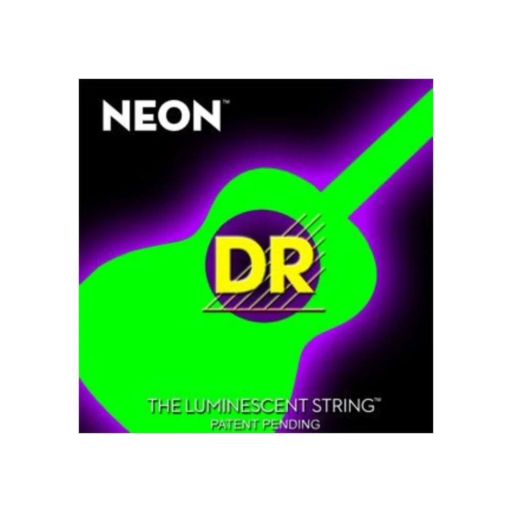 DR String NGA12 Hi Def Neon Green Colored Acoustic Guitar Strings - Light - 12-54