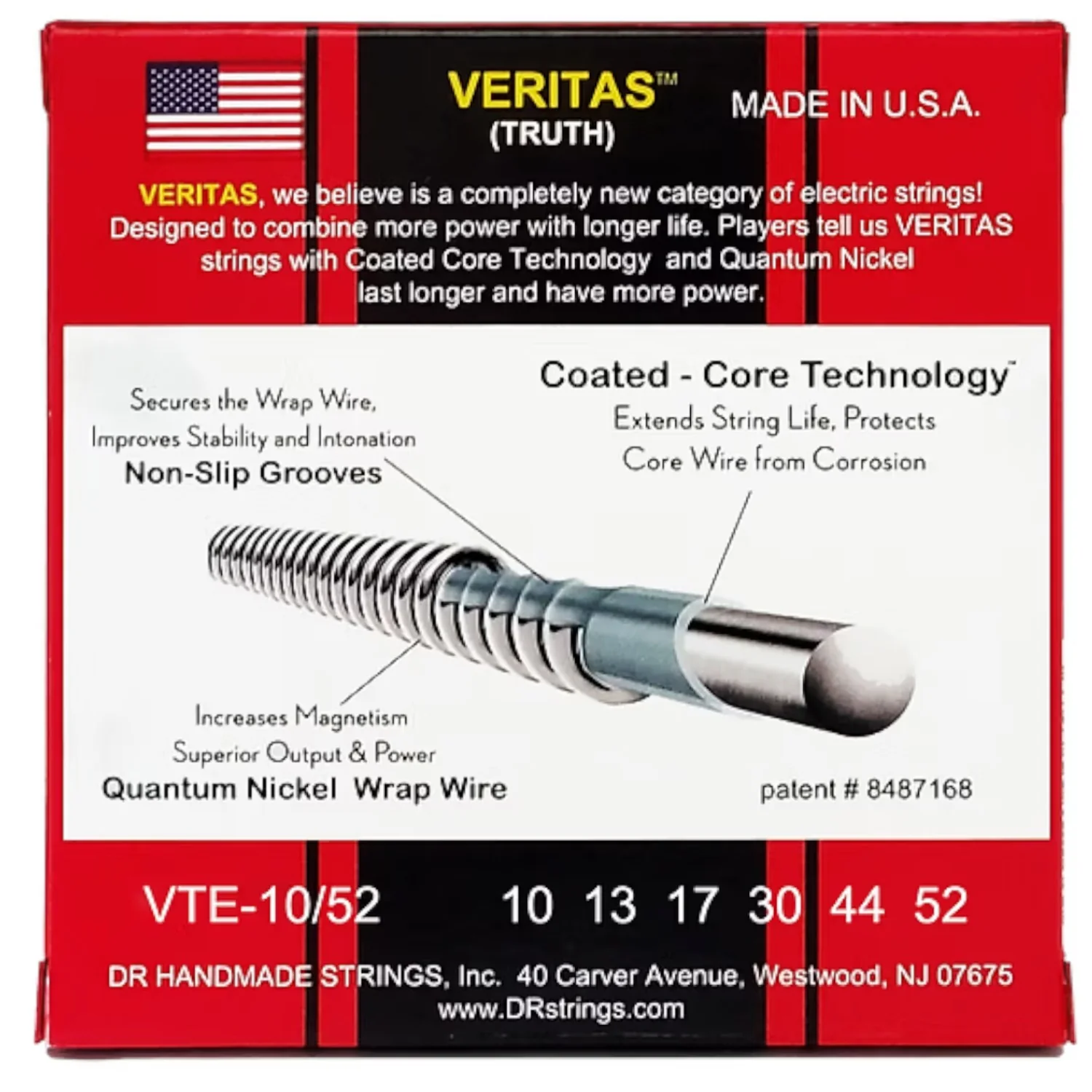 DR String VTE-10/52 Veritas Medium to Heavy Electric Guitar Strings Set - .010-.052 - Image 3