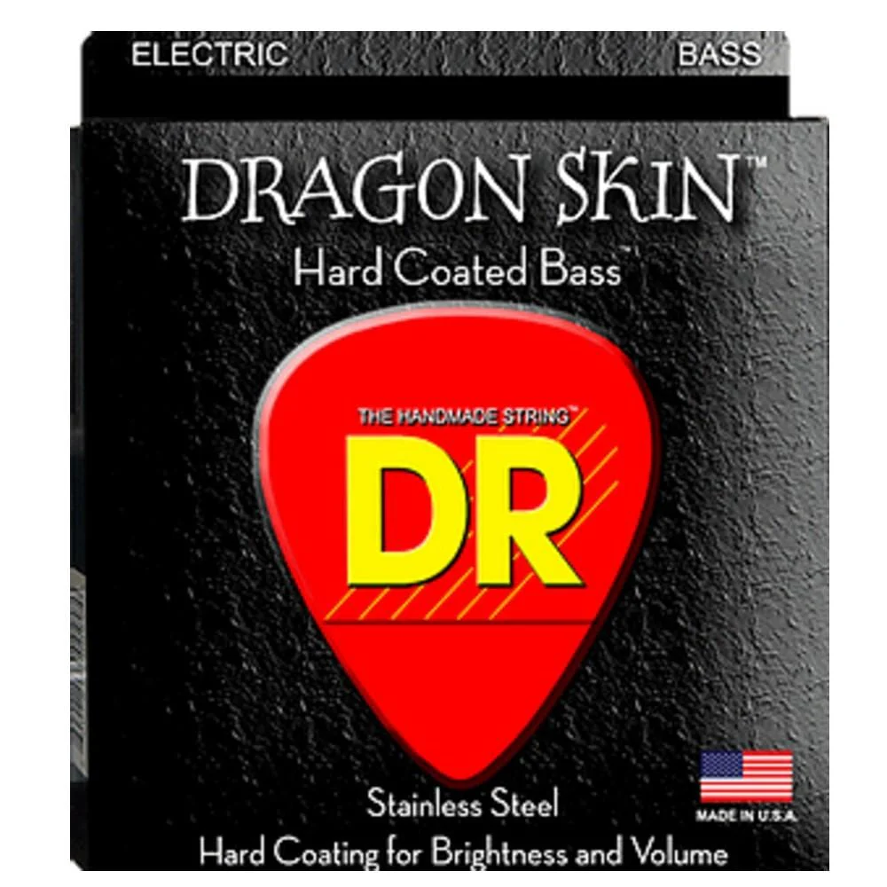 DR Strings DSB Dragon Skin Clear Coated Bass Guitar Strings- Medium 45-105
