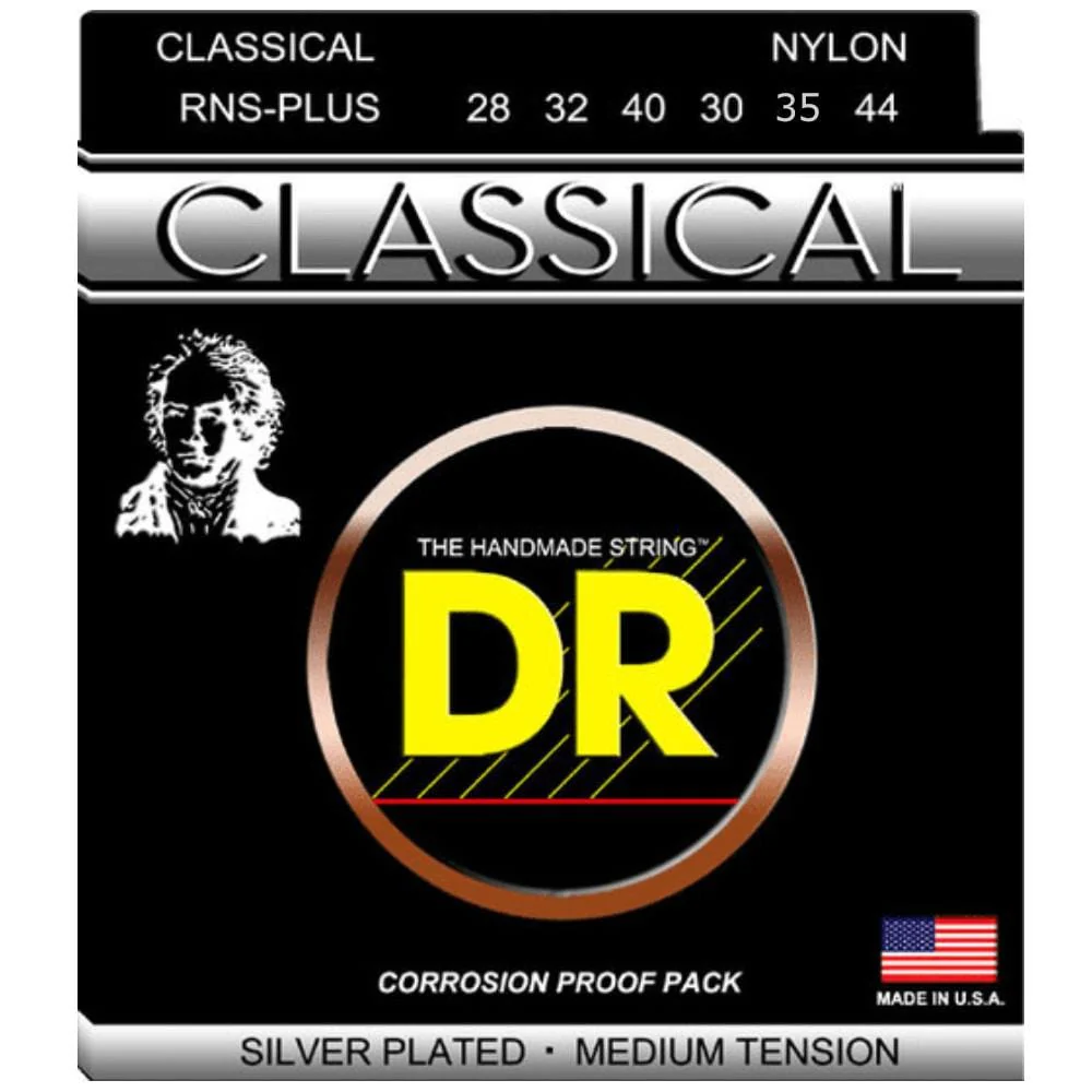 DR Strings RNS PLUS Silver Plated Medium Tension Nylon Strings - 0.28-0.44