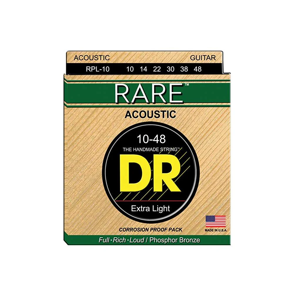 DR Strings RPL-10 Rare Phosphor Bronze Extra Light Acoustic Guitar Strings - 10-48