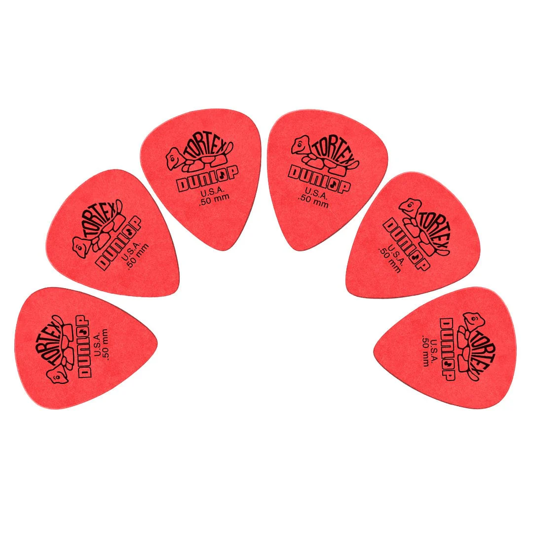 Dunlop 418R Tortex Guitars Picks - Pack of 6 - 0.50MM