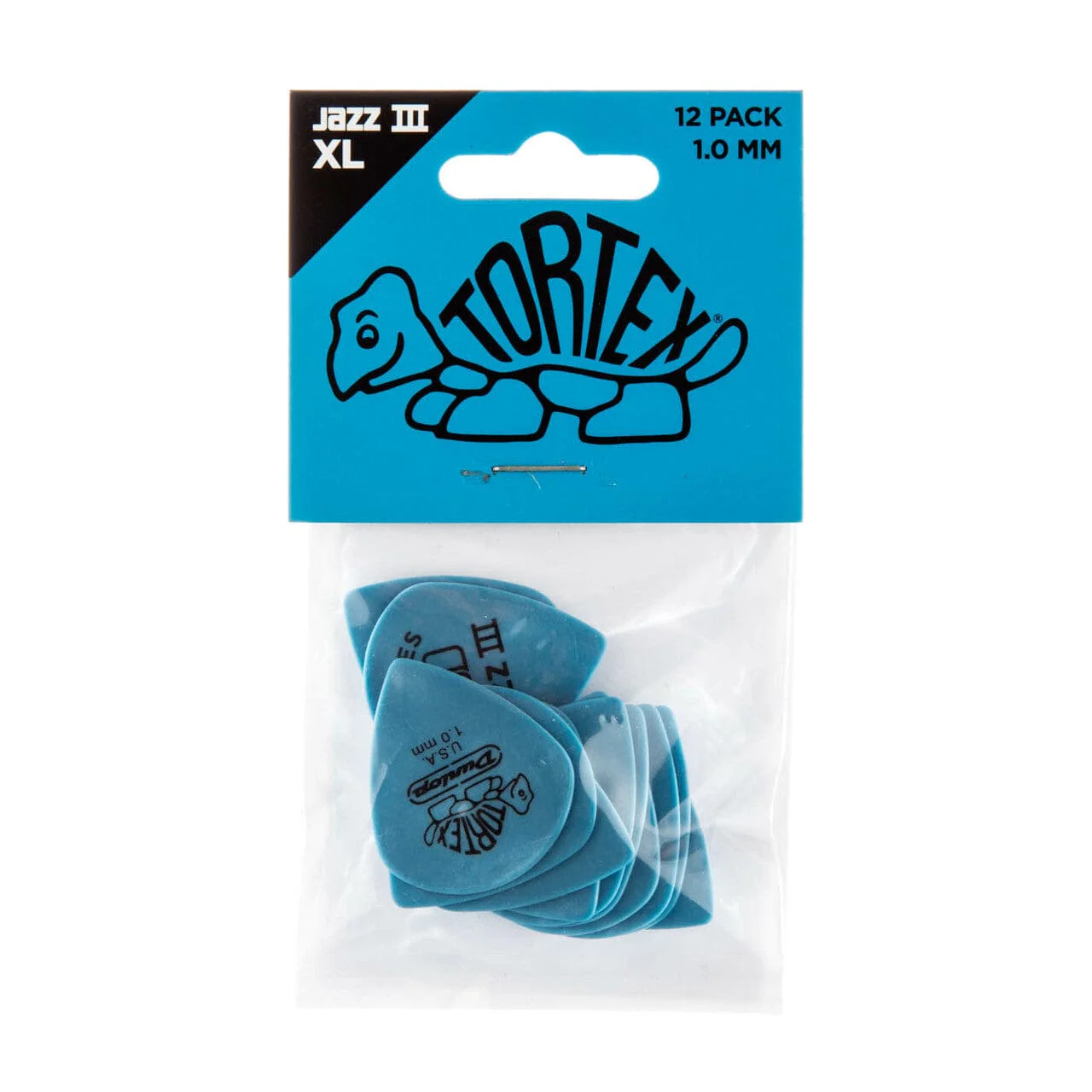 Dunlop 498P Tortex Jazz III XL Guitar Picks - Pack of 12 - Image 2