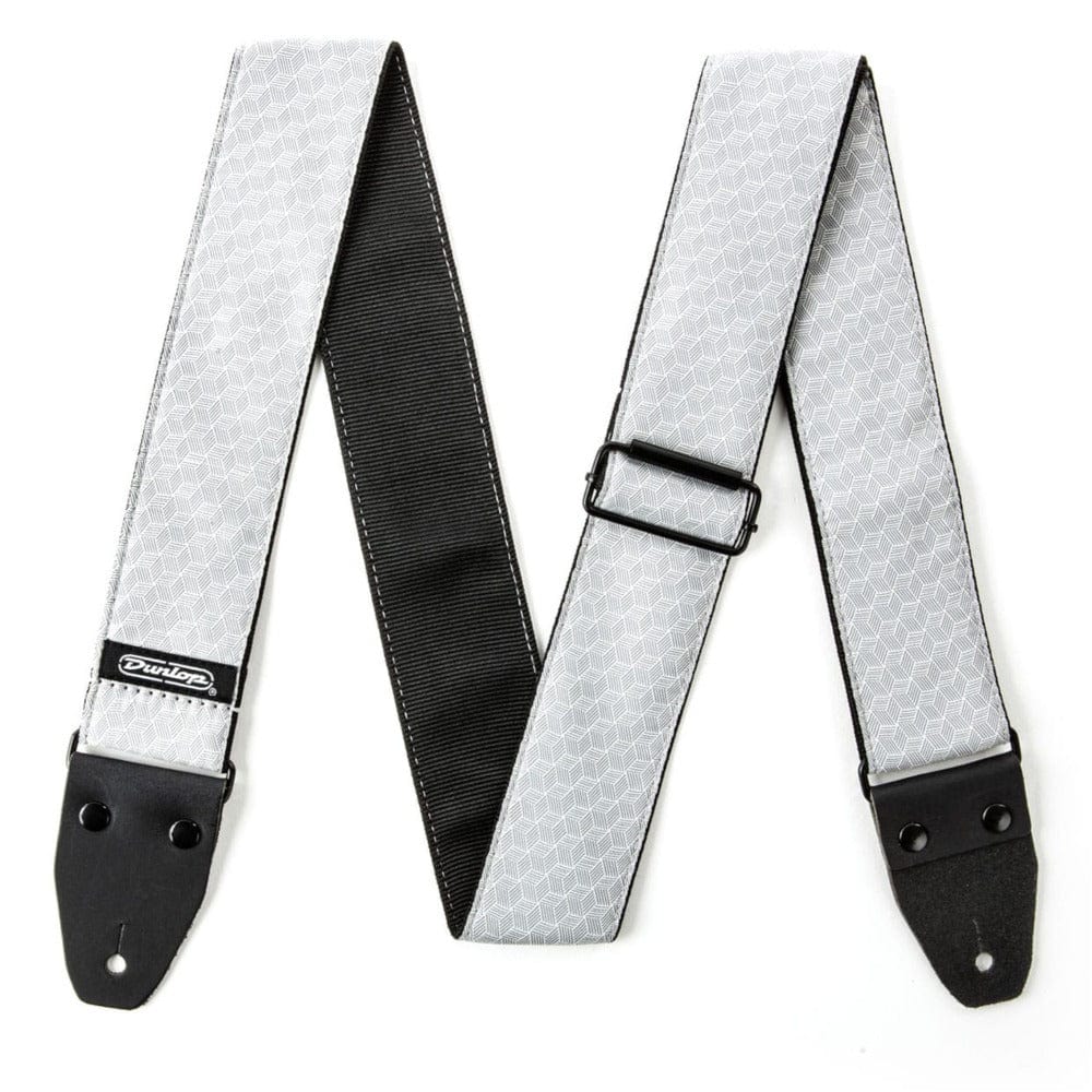 Dunlop D6712 Jacquard Woven Cube Hatch Guitar Strap - Light Grey