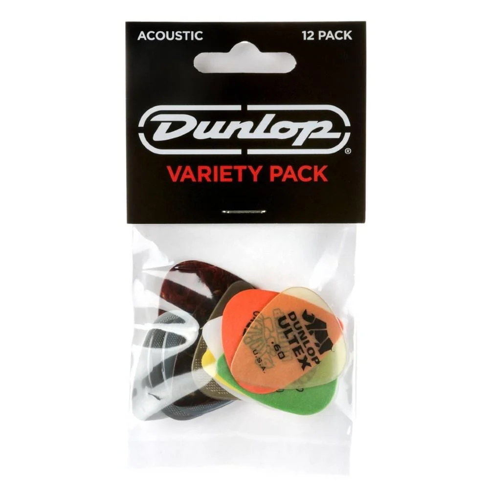 Dunlop PVP112 Acoustic Guitar Picks Variety Pack - Pack of 12