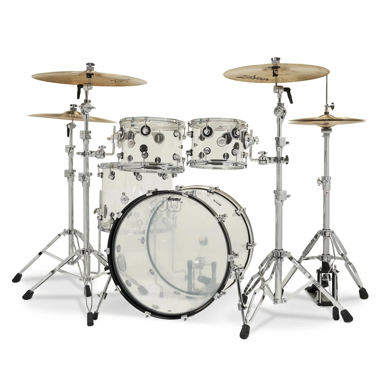 Dw Drum Workshop Design Series Acrylic 4-Piece Shell Pack Acoustic Drum Kits - Image 3