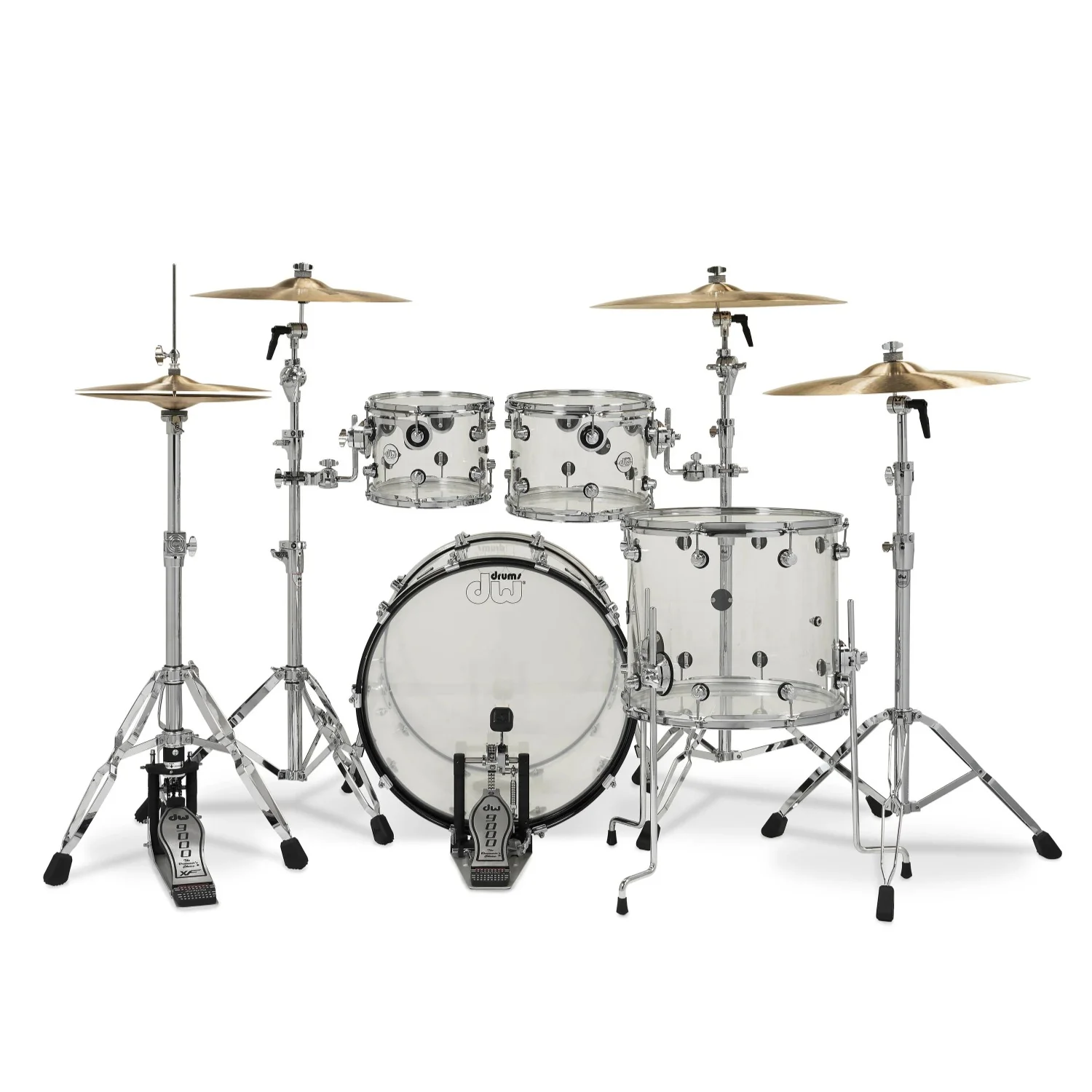 Dw Drum Workshop Design Series Acrylic 4-Piece Shell Pack Acoustic Drum Kits - Image 4