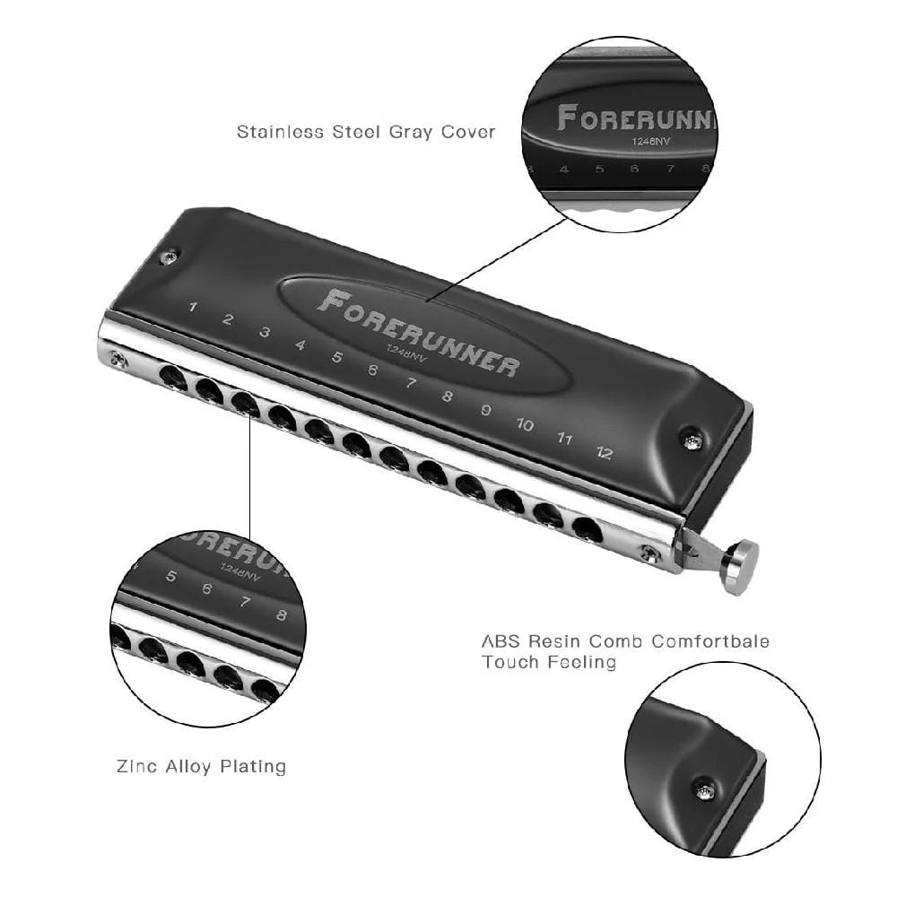 Easttop Forerunner Key C 12 Holes Chromatic Harmonica - Image 3