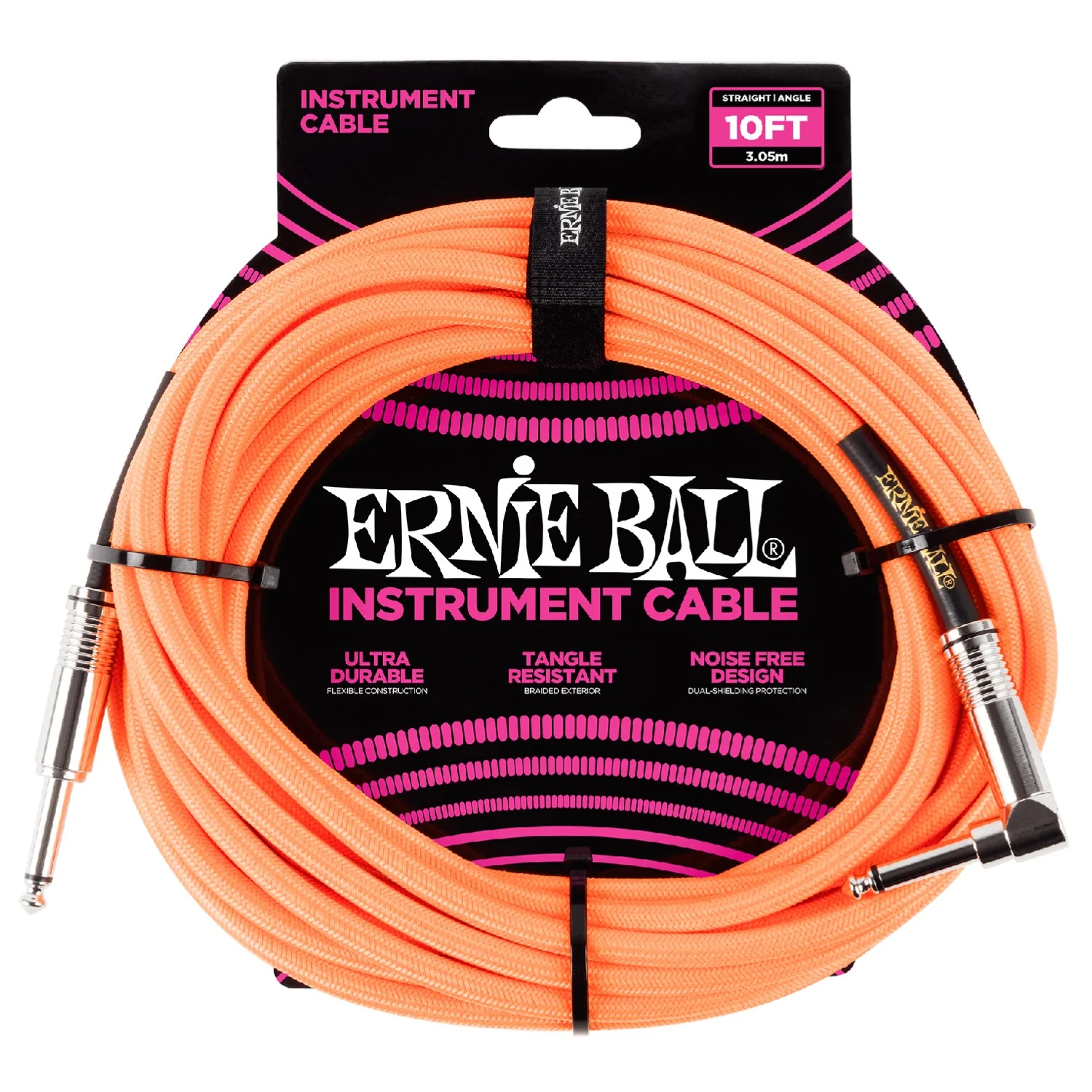 Ernie Ball 10' Braided Straight Angle Instrument Cable - Image 5