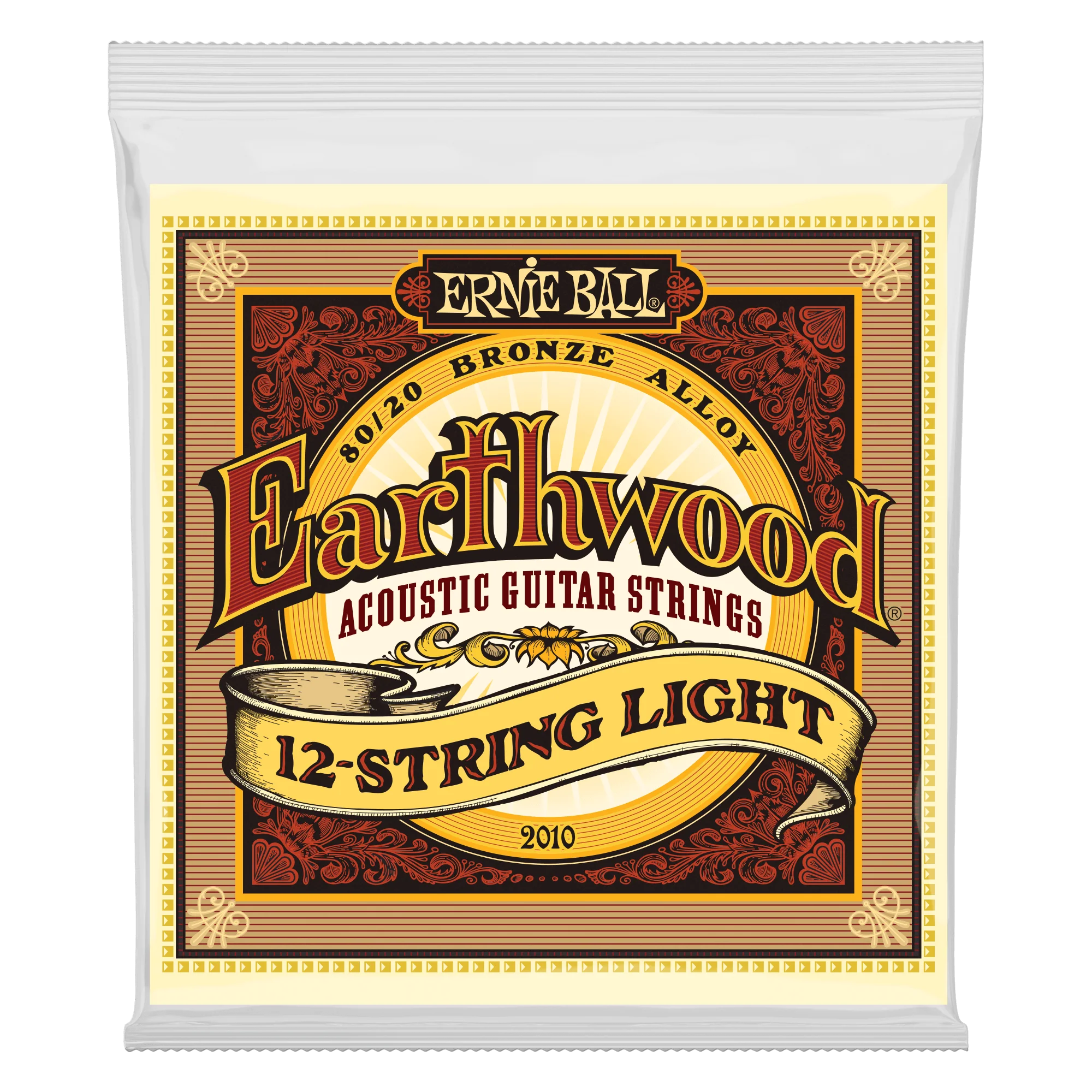 Ernie Ball 2010 Earthwood 80/20 Bronze 12String Acoustic Strings-Light