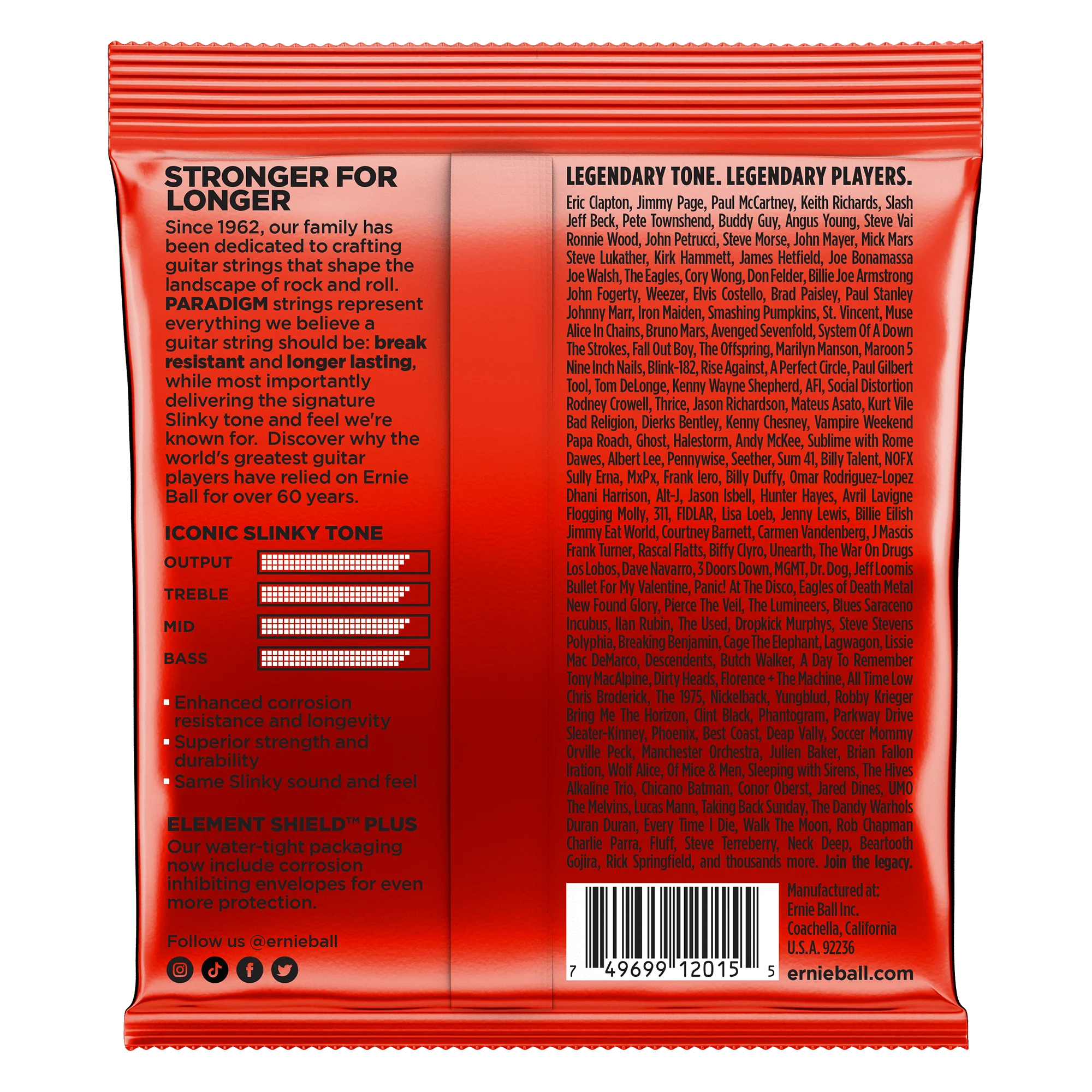 Ernie Ball 2015 Paradigm Slinky Electric Guitar Strings Skinny Top Heavy Bottom - 10-52 - Image 2