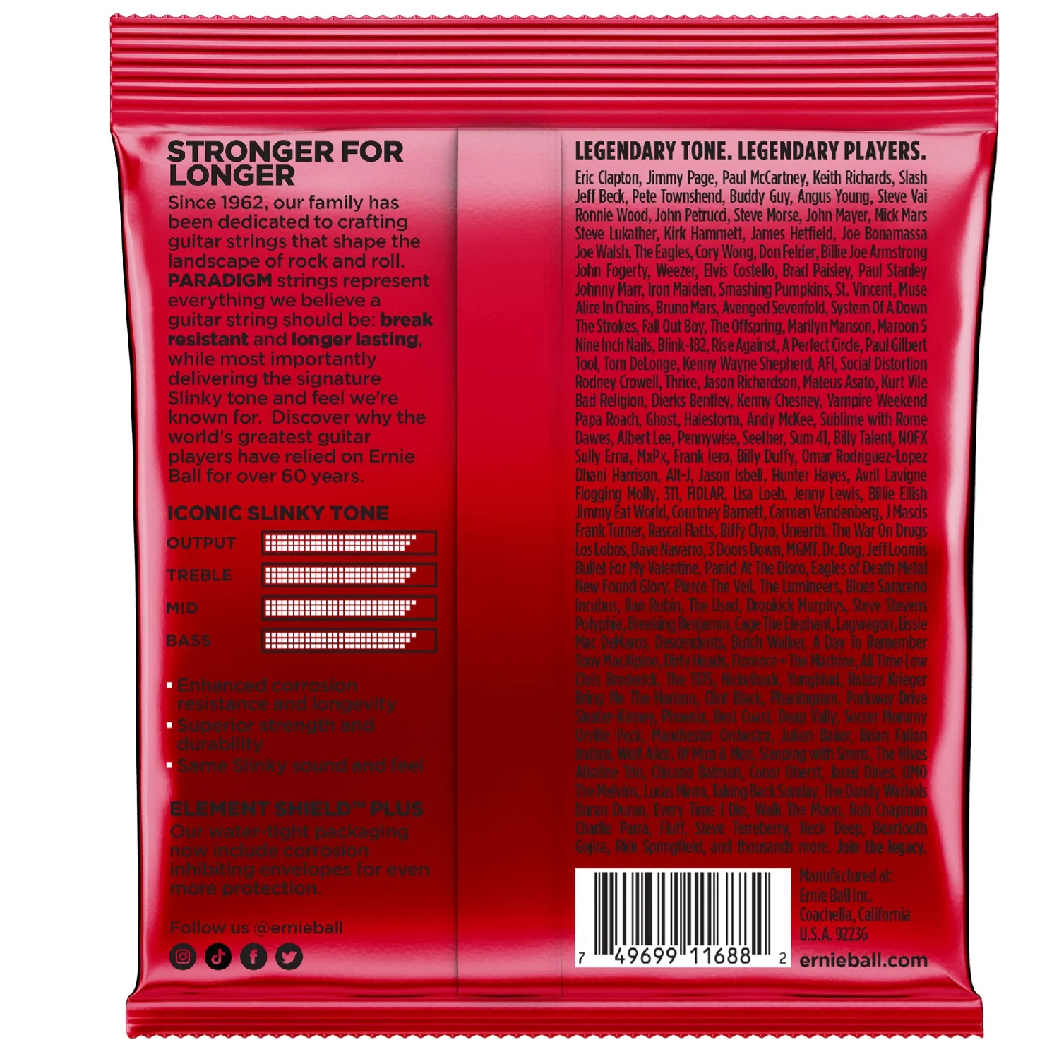 Ernie Ball 2016 Paradigm Slinky Electric Guitar Strings - 11-52 - Image 2