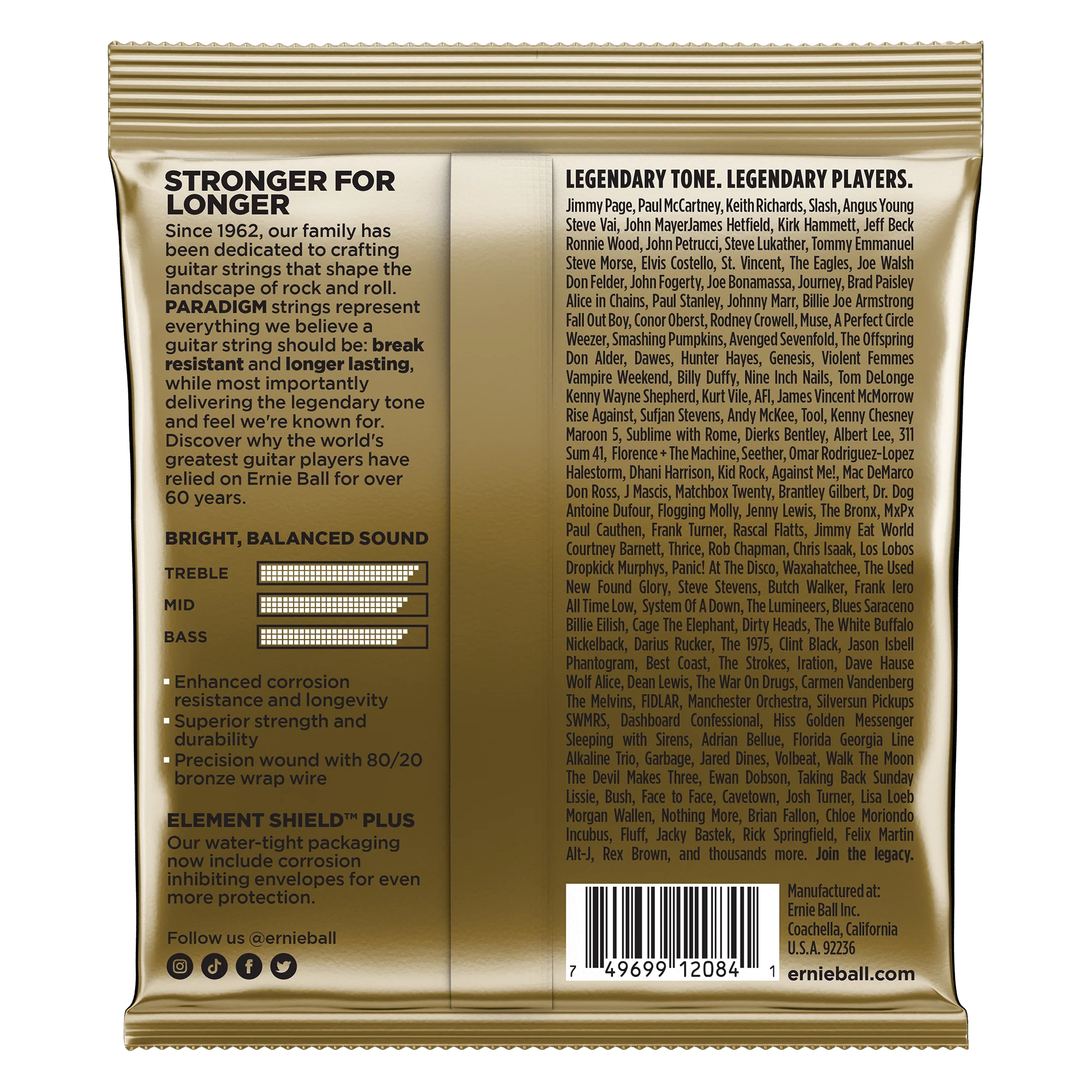 Ernie Ball 2084 Paradigm Medium 80/20 Bronze Acoustic Guitar Strings - 13-56 - Image 2