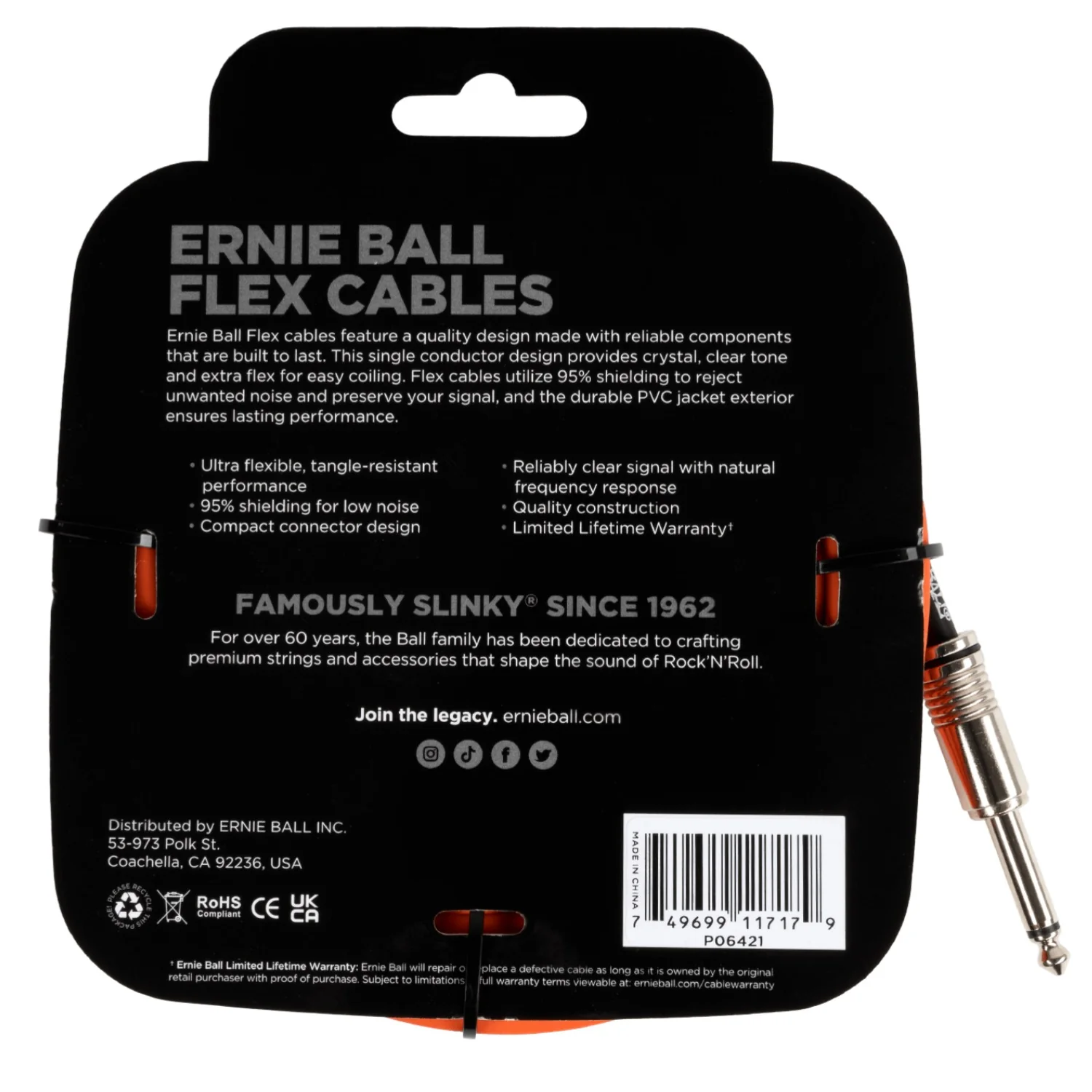 Ernie Ball 20ft Flex Straight Instrument Cable - Image 12