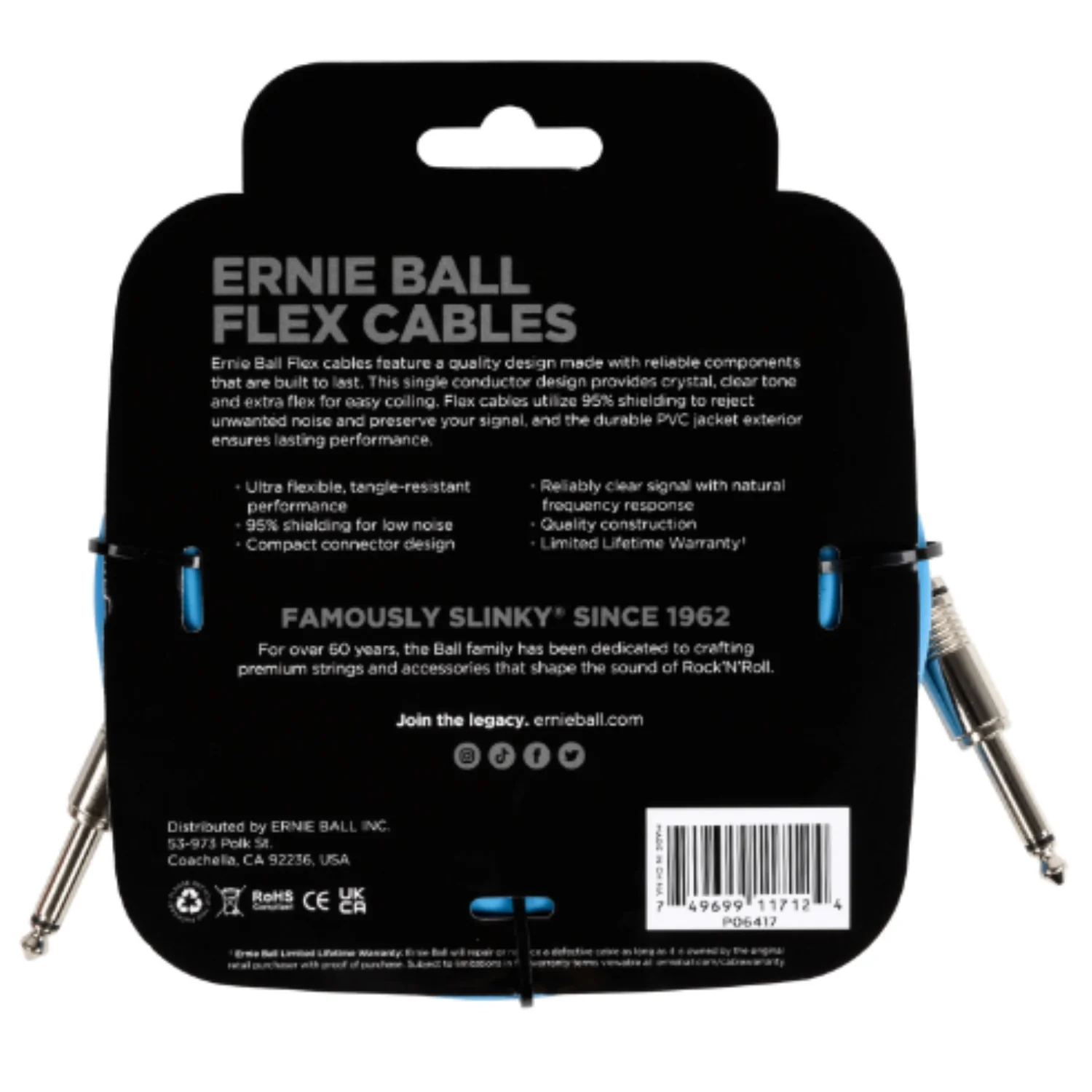 Ernie Ball 20ft Flex Straight Instrument Cable - Image 2