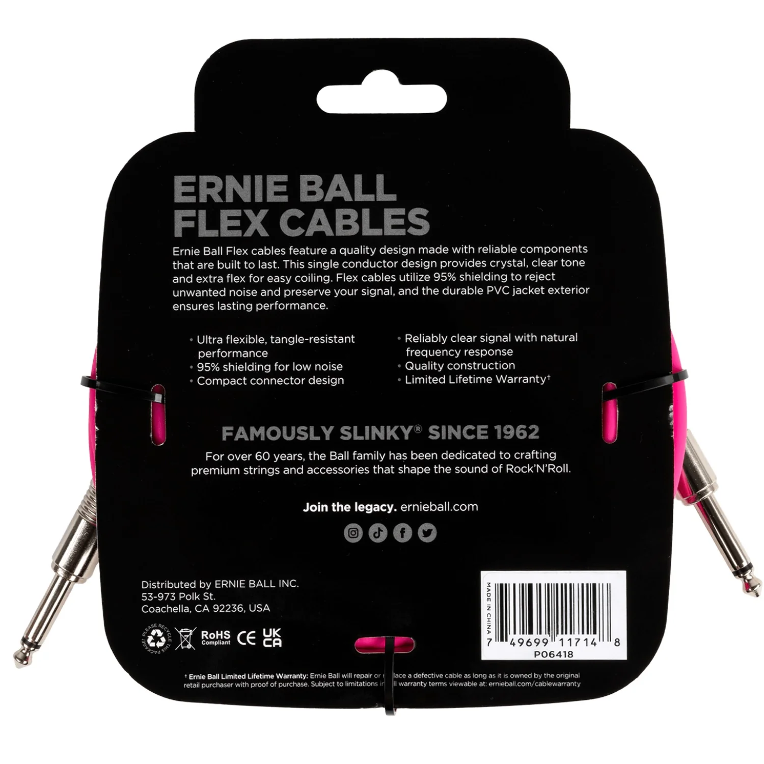 Ernie Ball 20ft Flex Straight Instrument Cable - Image 4