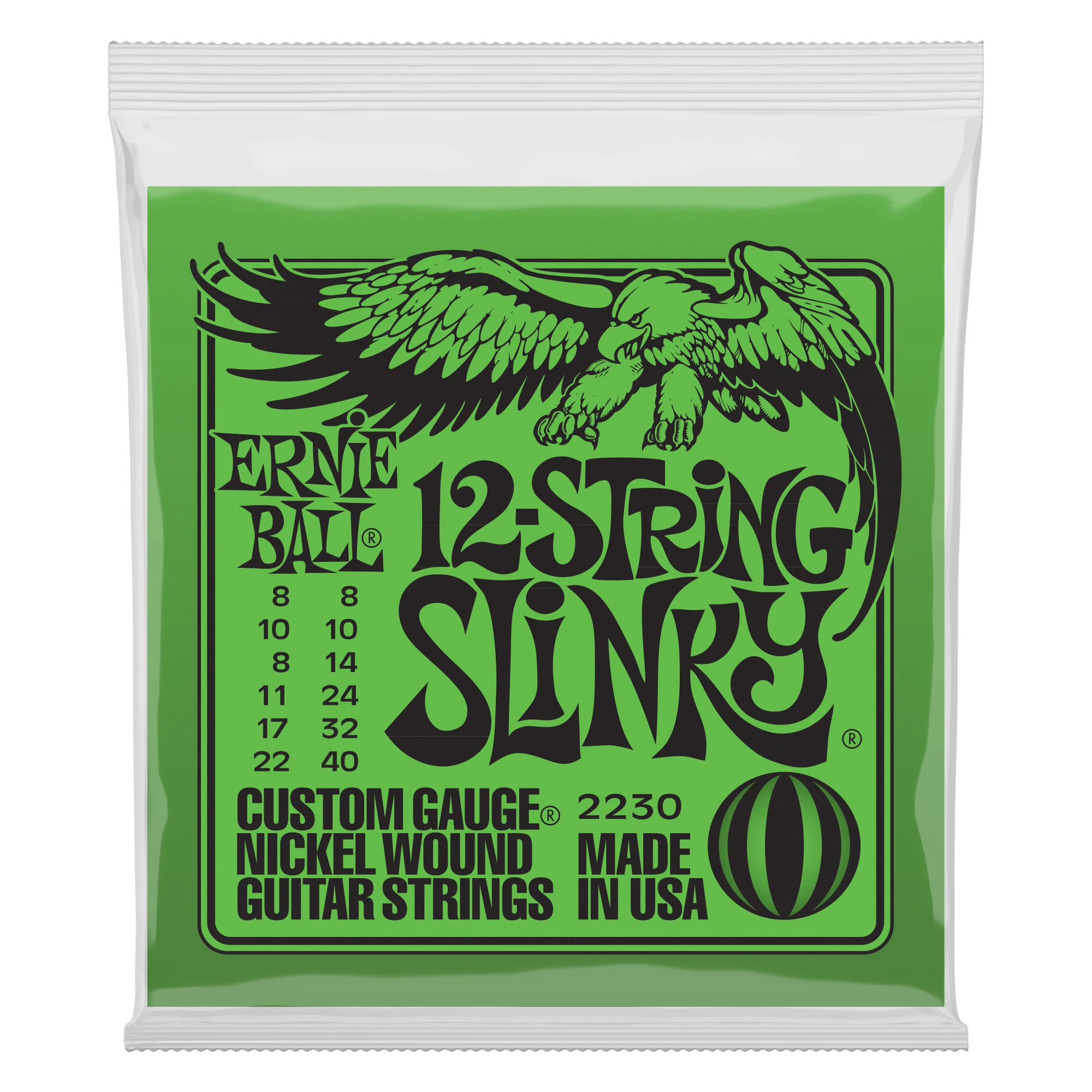 Ernie Ball 2230 Slinky 12-String Nickel Wound Electric Guitar Strings - 8-40