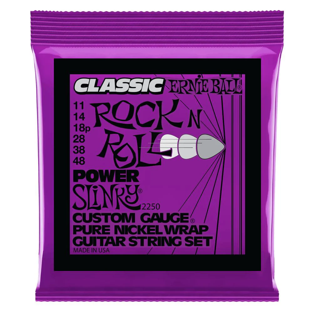 Ernie Ball 2250 Power Slinky Classic Rock n Roll Pure Nickel Wrap Electric Guitar Strings 11-48