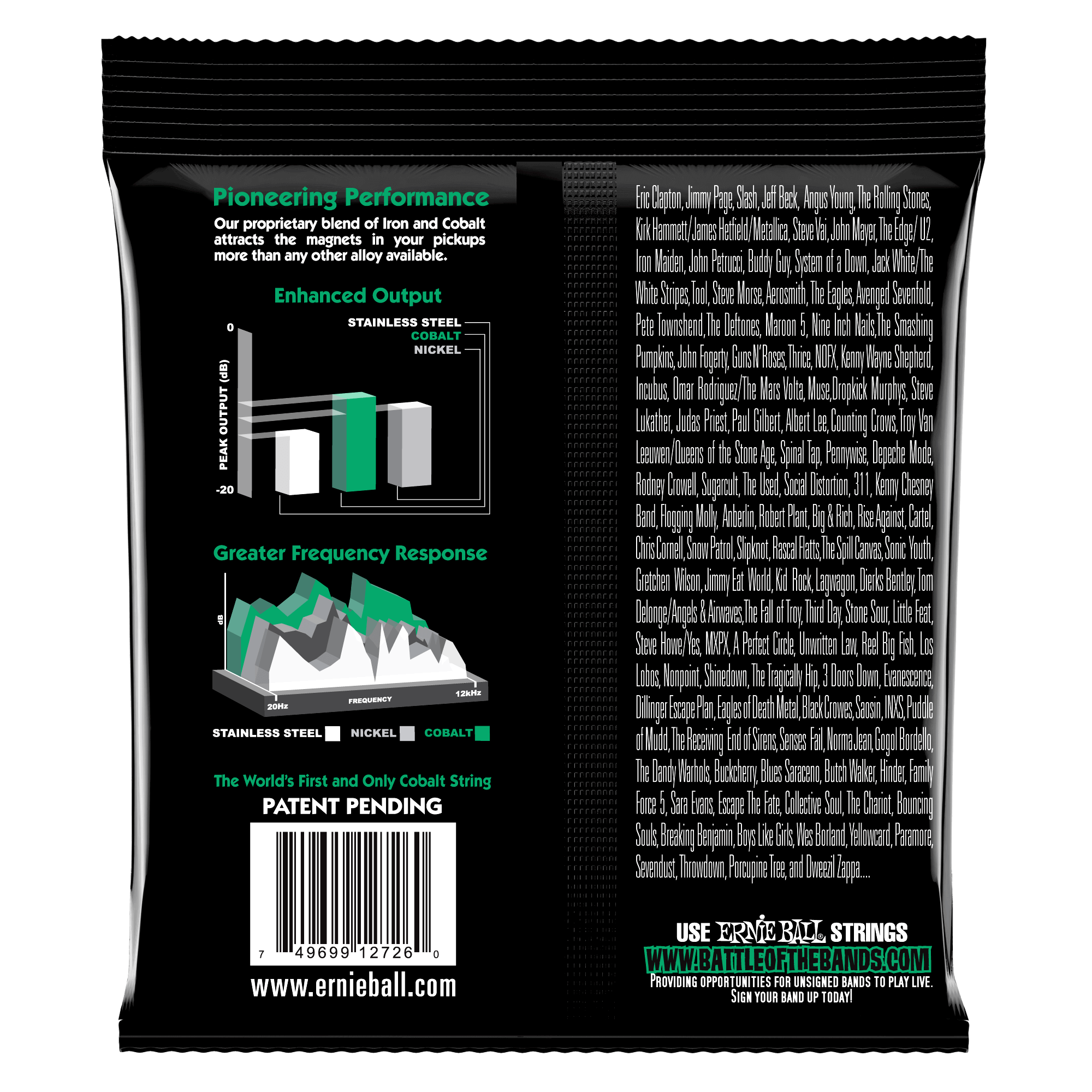 Ernie Ball 2726 Cobalt Not Even Slinky Electric Guitar Strings- 12-56 - Image 2