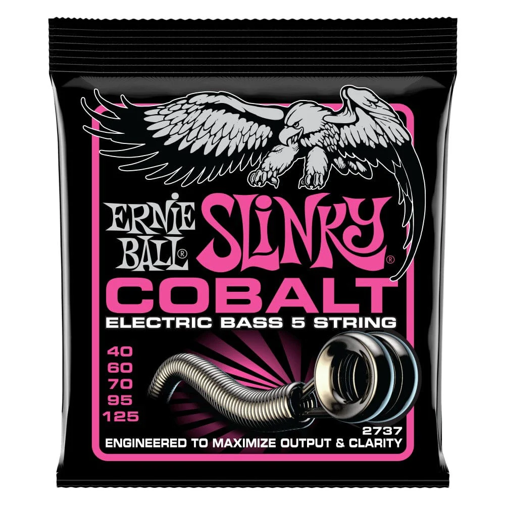 Ernie Ball 2737 Super Slinky Cobalt Electric Bass Guitar 5 String - .040-.125