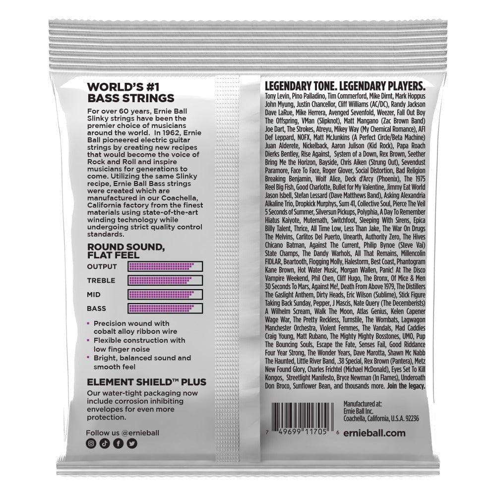 Ernie Ball 2817 Power Slinky Flatwound Electric Bass Guitar Strings - .050-.110 - Image 2