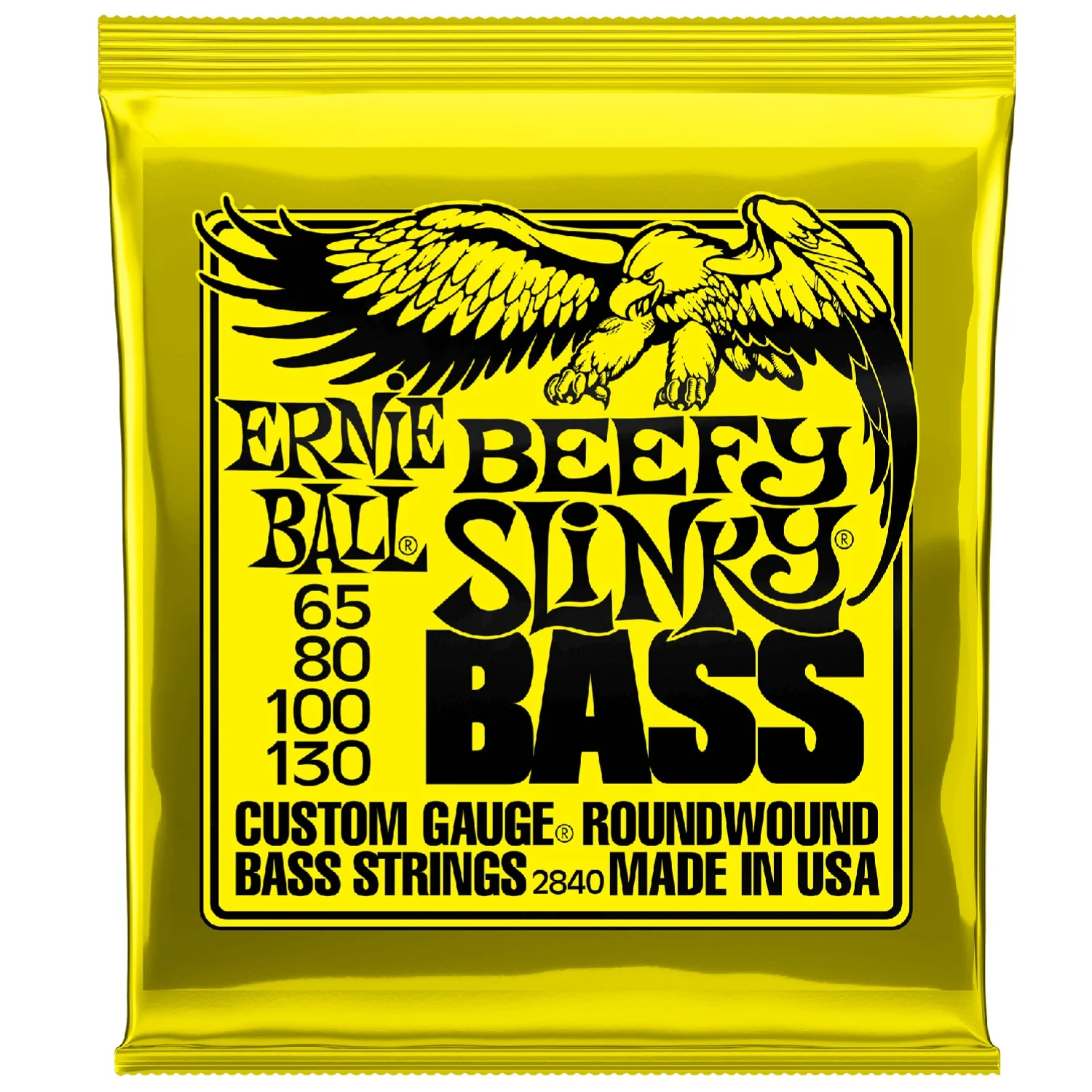 Ernie Ball 2840 Beefy Slinky Nickel Wound 4 String Electric Bass Guitar String Set - 65-130 Gauge
