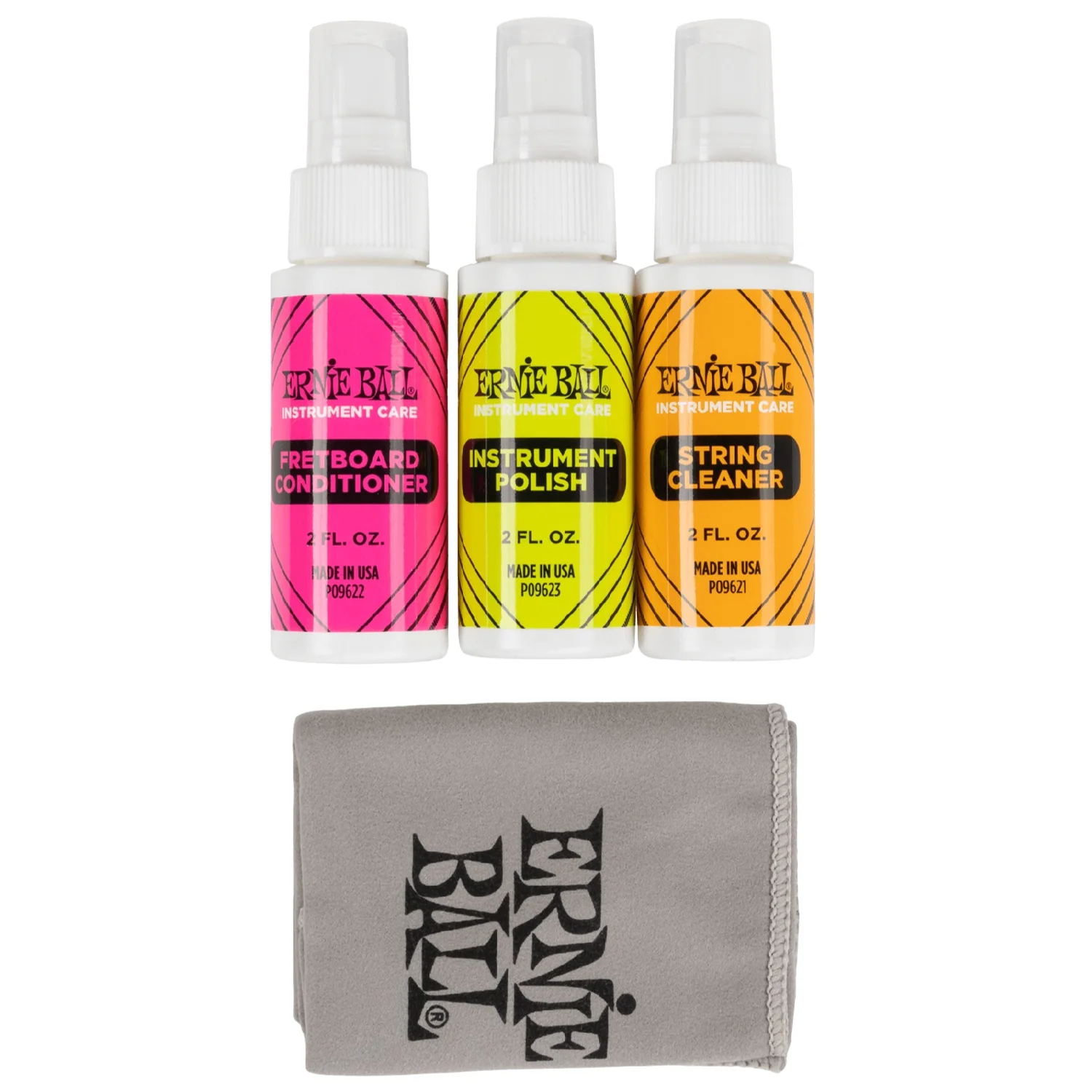 Ernie Ball 3-Pack Instrument Care with Microfiber Polish Cloth - Image 3