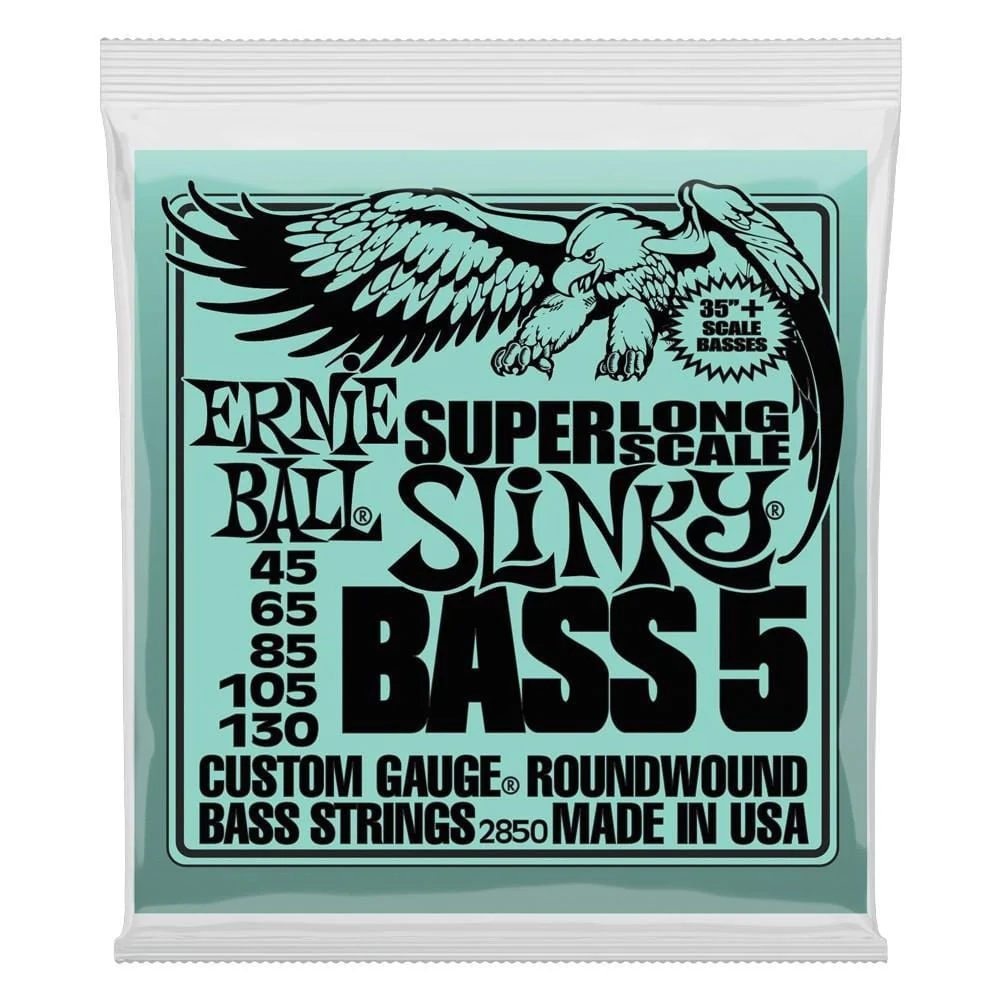 Ernie Ball 2850 Bass 5 Slinky Super Long Scale Bass Guitar Strings - 45-130