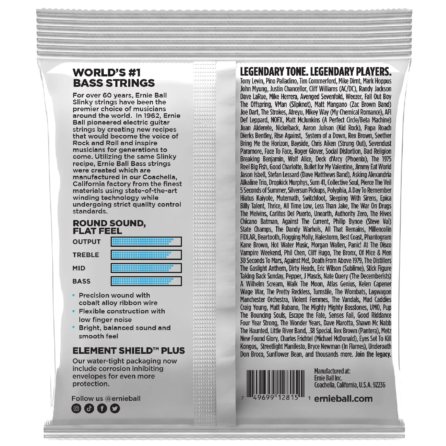 Ernie Ball Extra Slinky Flatwound Electric Bass Strings - Image 2