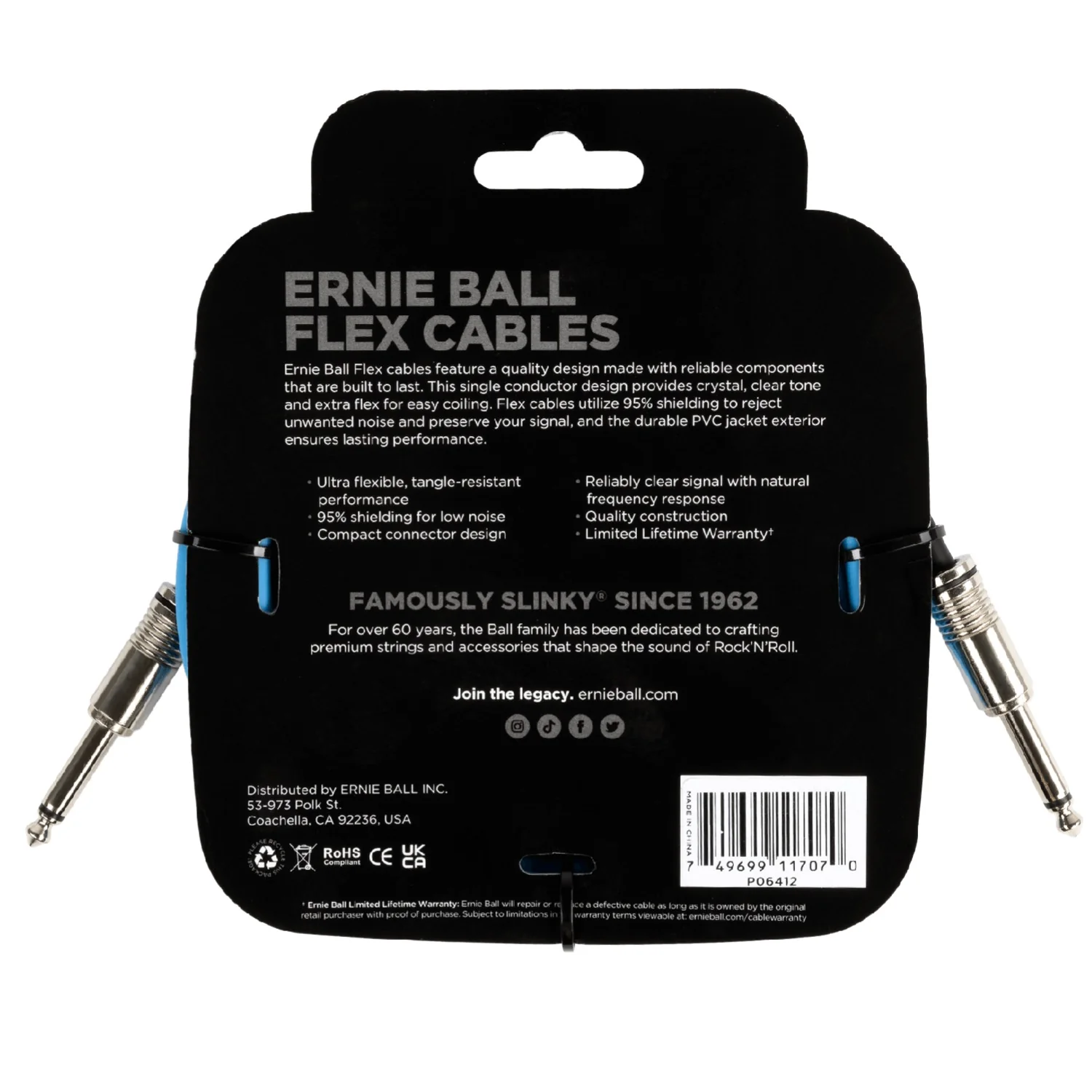 Ernie Ball Flex 10 ft Straight to Straight Instrument Cable - Image 2