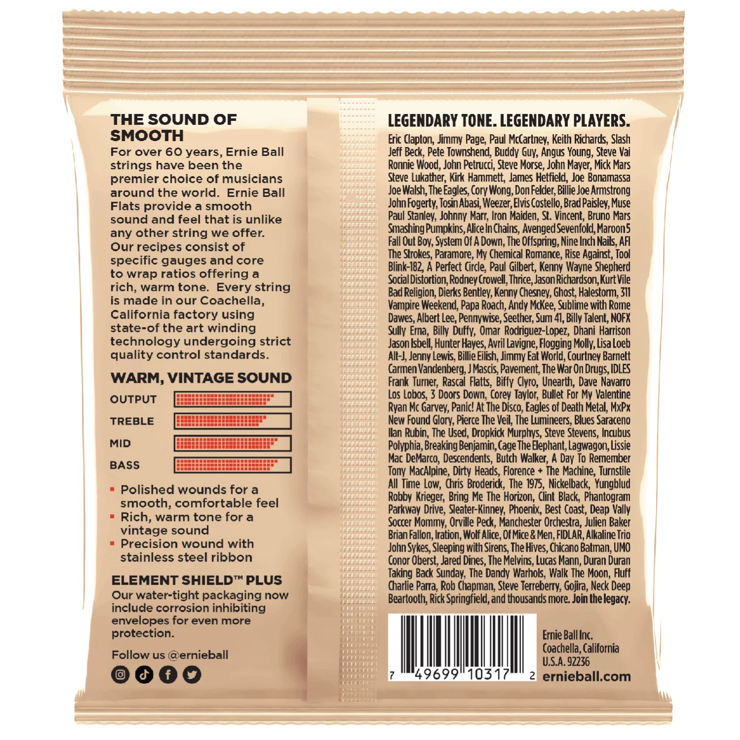 Ernie Ball Medium-Light Flatwound Electric Guitar Strings - 12-52 - Image 2