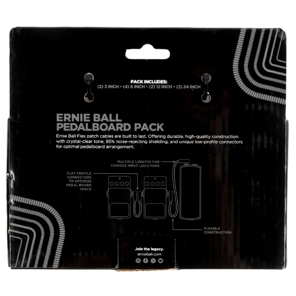 Ernie Ball Multi Pack Bass Flex Patch Cable - Black - Image 2