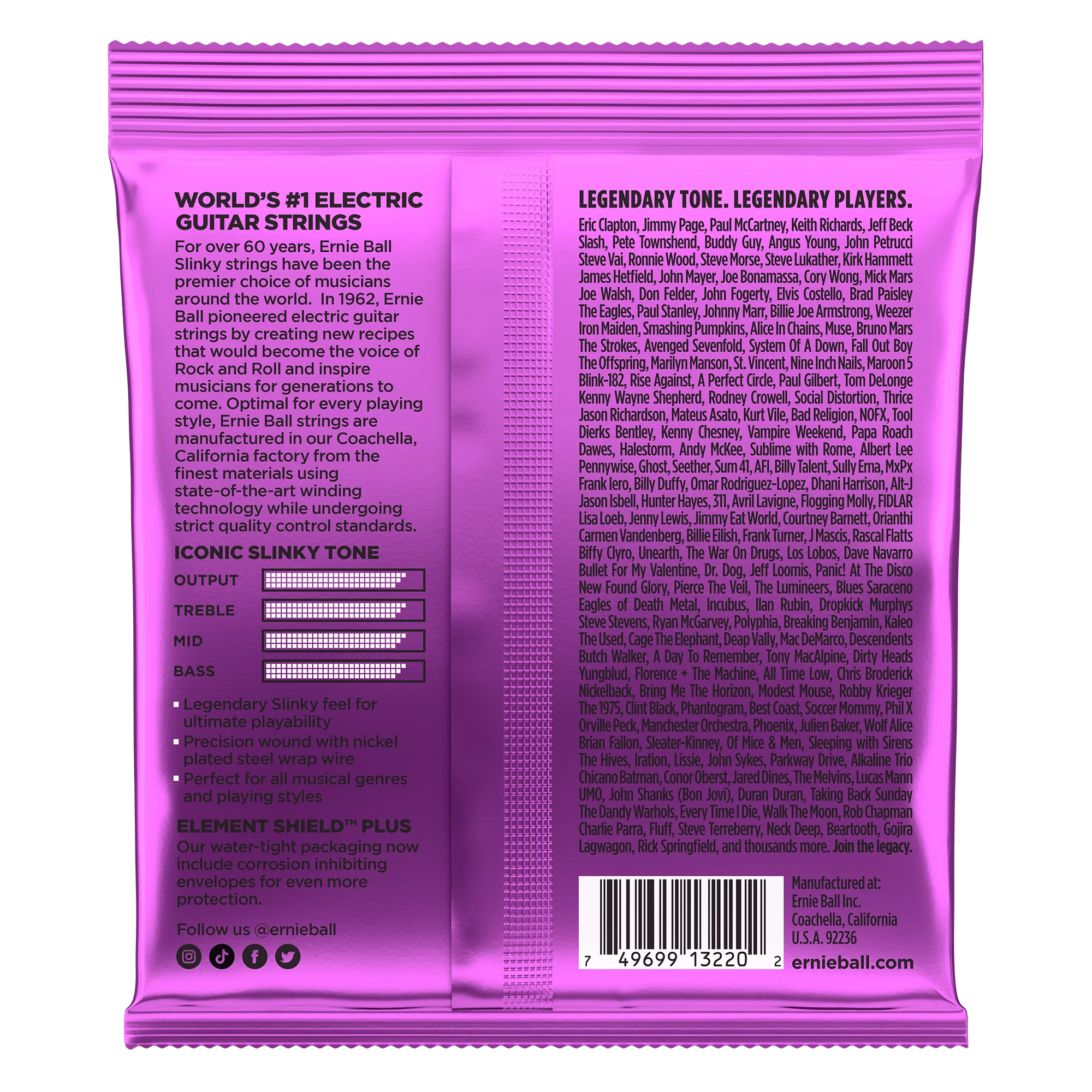 Ernie Ball Power Slinky Nickel Wound Electric Guitar Strings 3 Pack 11-48 - Image 2