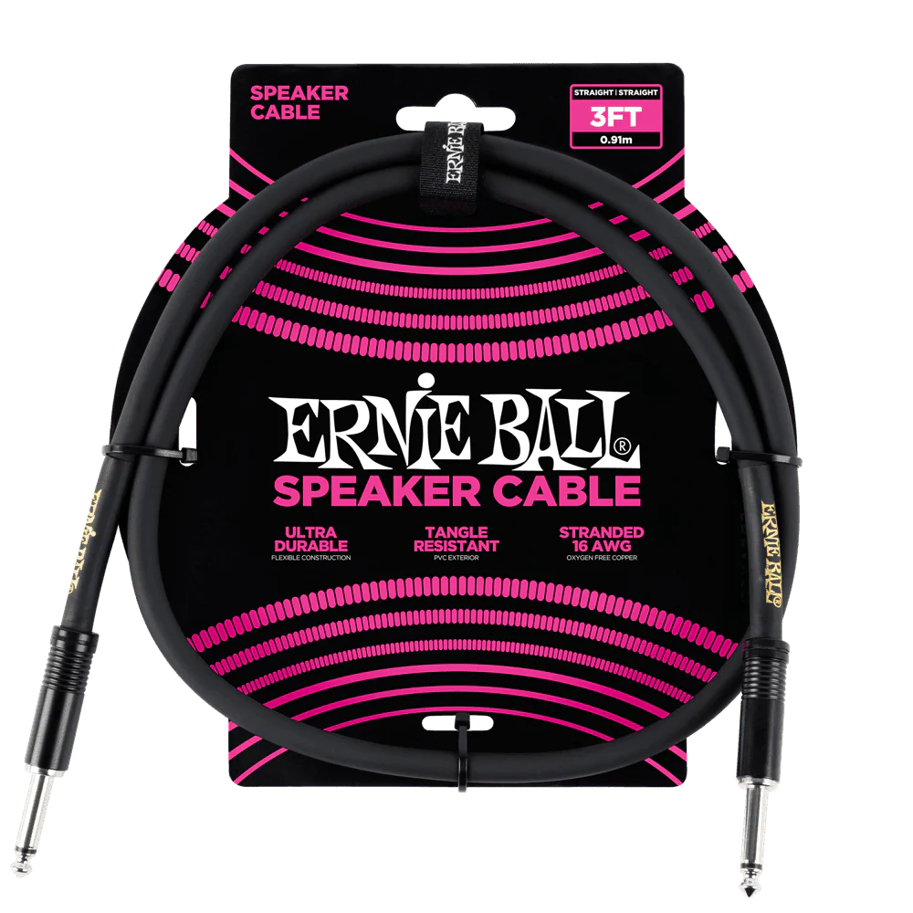 Ernie Ball Straight-Straight Speaker Cable - Black
