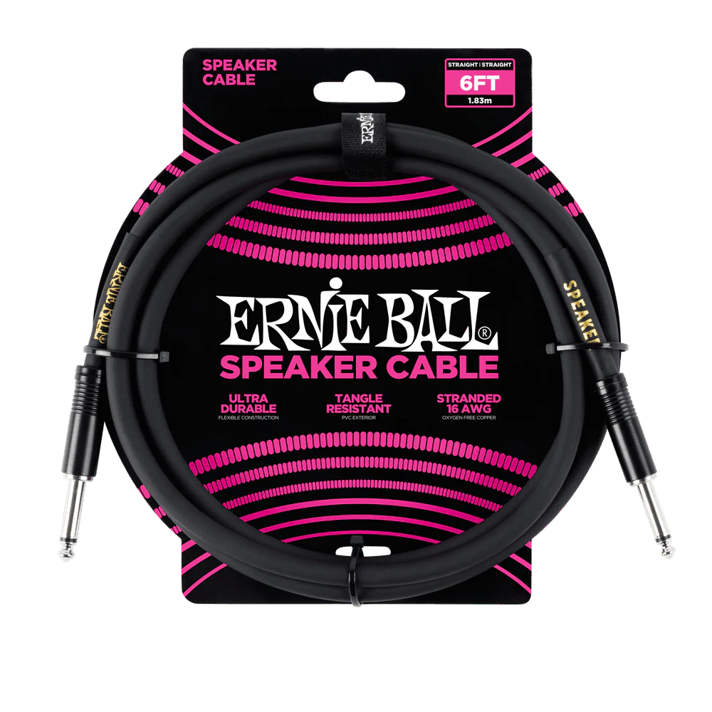 Ernie Ball Straight-Straight Speaker Cable - Black - Image 2
