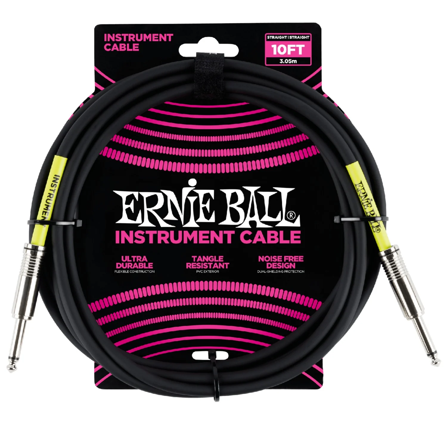 Ernie Ball Ultradurable Straight-Straight Instrument Cable - Black - Image 2