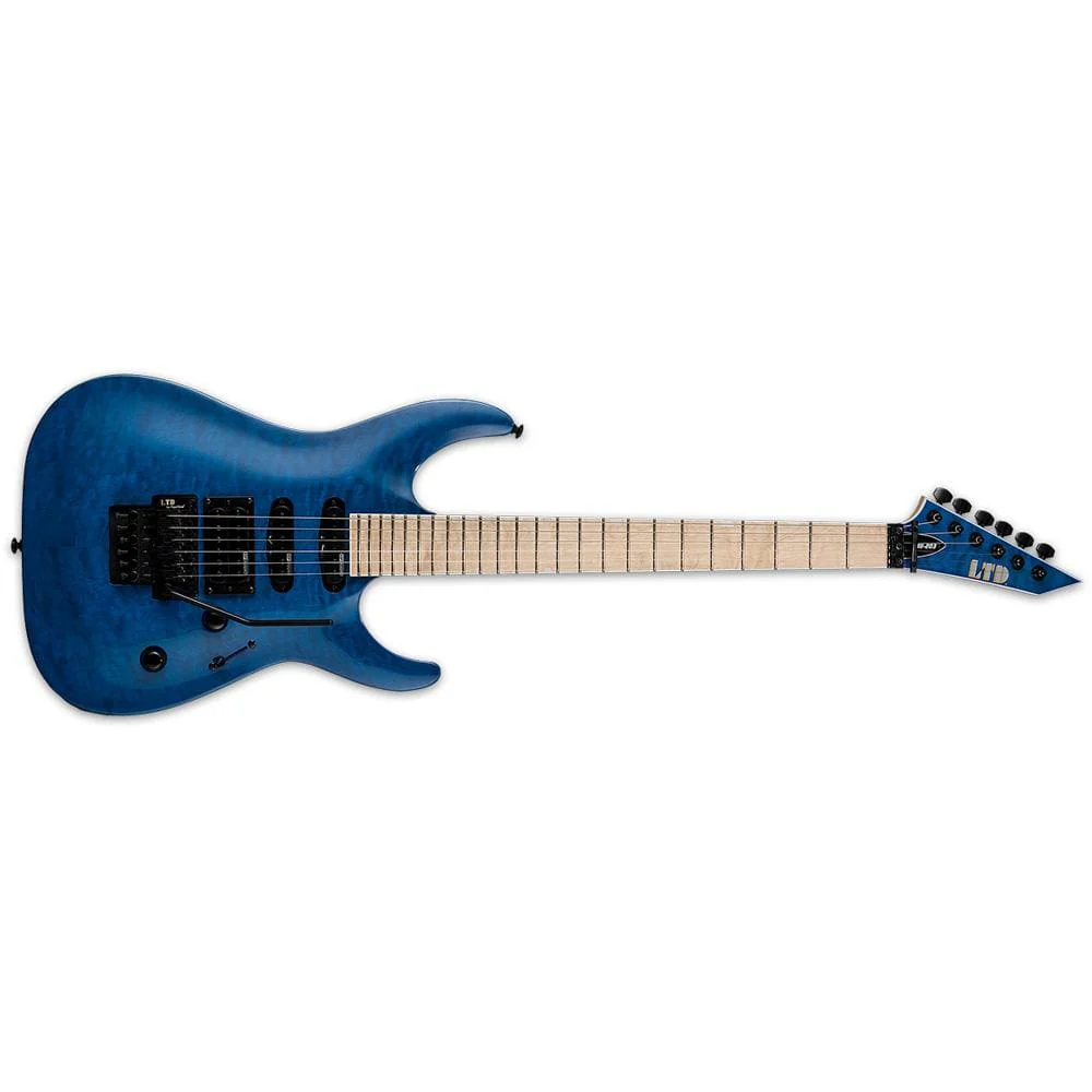 ESP LTD MH-203QM 6-String Electric Guitar - Maple Fretboard - See Thru Blue