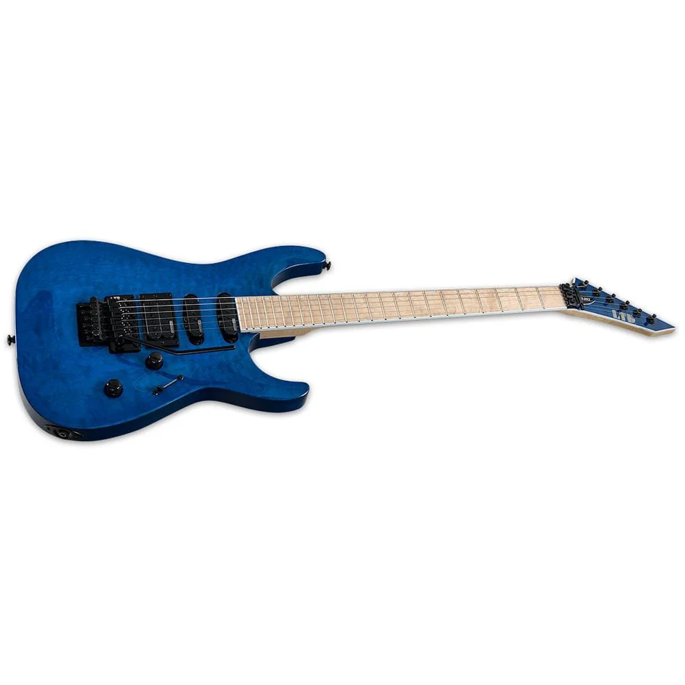 ESP LTD MH-203QM 6-String Electric Guitar - Maple Fretboard - See Thru Blue - Image 2
