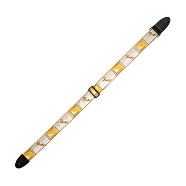 Fender 2inch Monogrammed Straps - White/Brown/Yellow