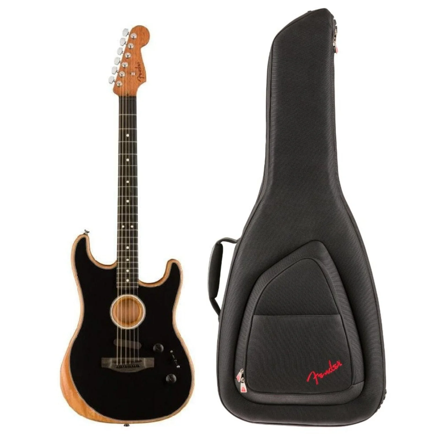 Fender Acoustasonic Stratocaster 6-Strings Electro Acoustic Guitar With Gig Bag - Image 21