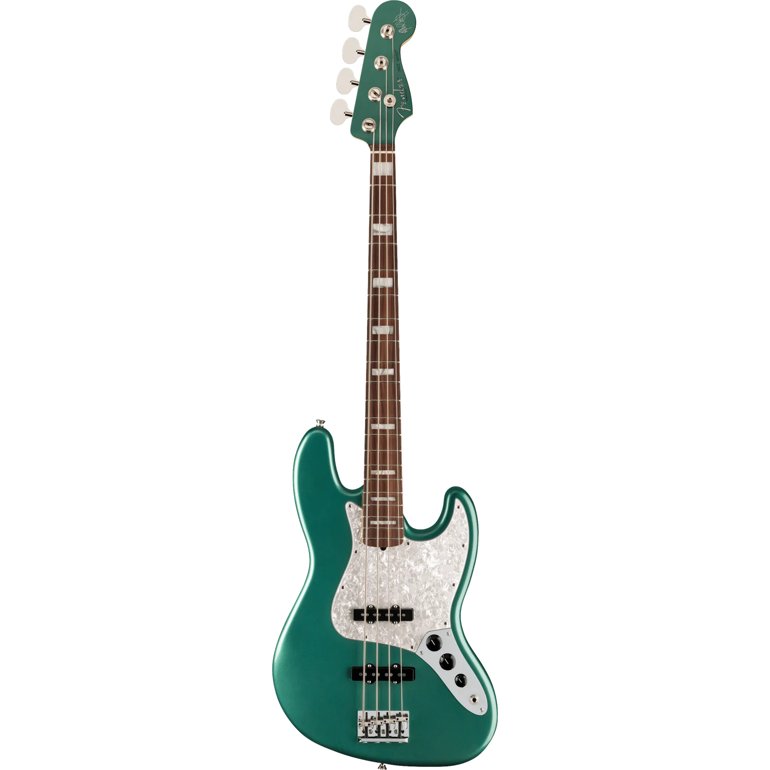 Fender Adam Clayton Jazz Bass Guitar, Rosewood Fingerboard, Sherwood Green Metallic