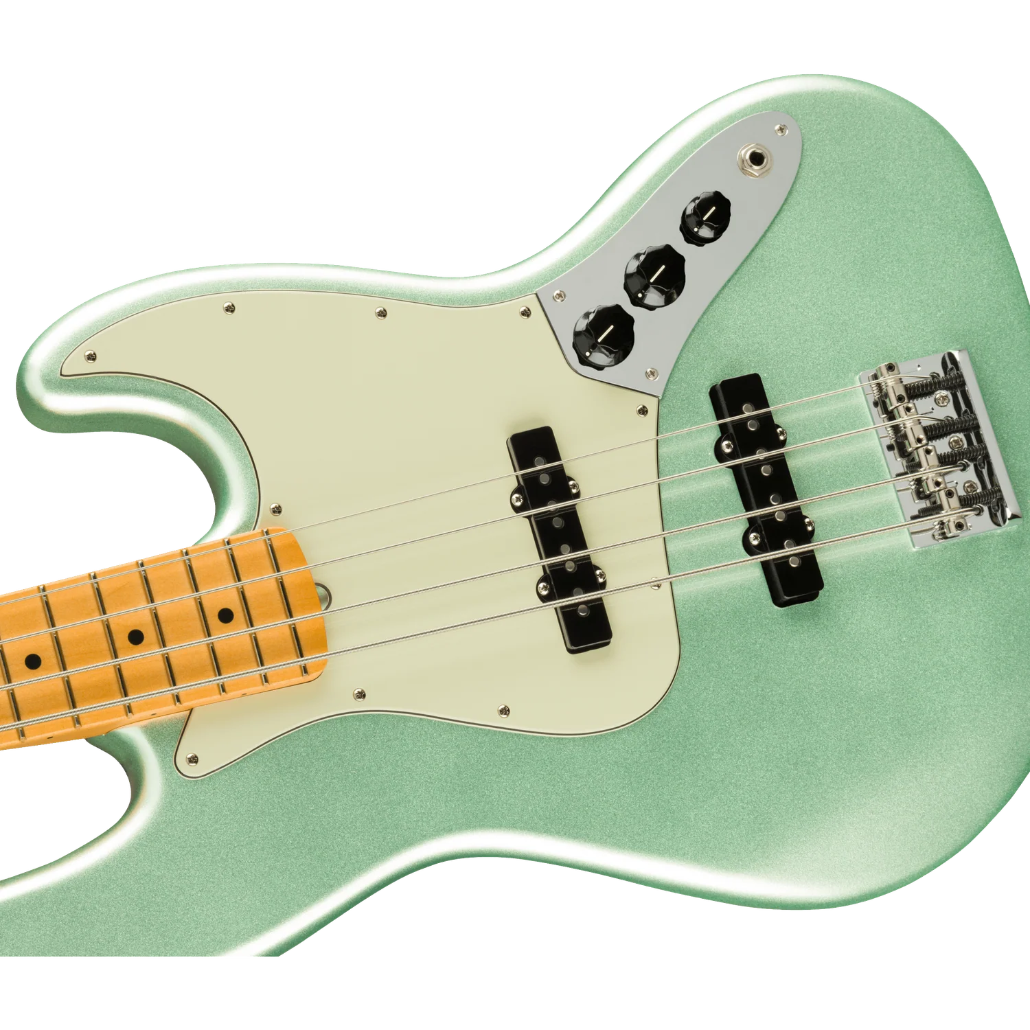 Fender American Professional II Jazz 4-Strings Bass Guitar - Mystic Surf Green - Image 3