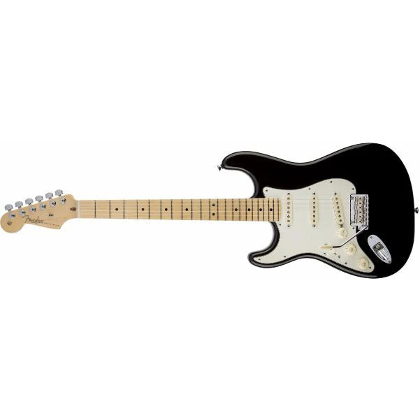 Fender American Standard Stratocaster Electric Guitar Left-Handed, Maple Fingerboard, Black