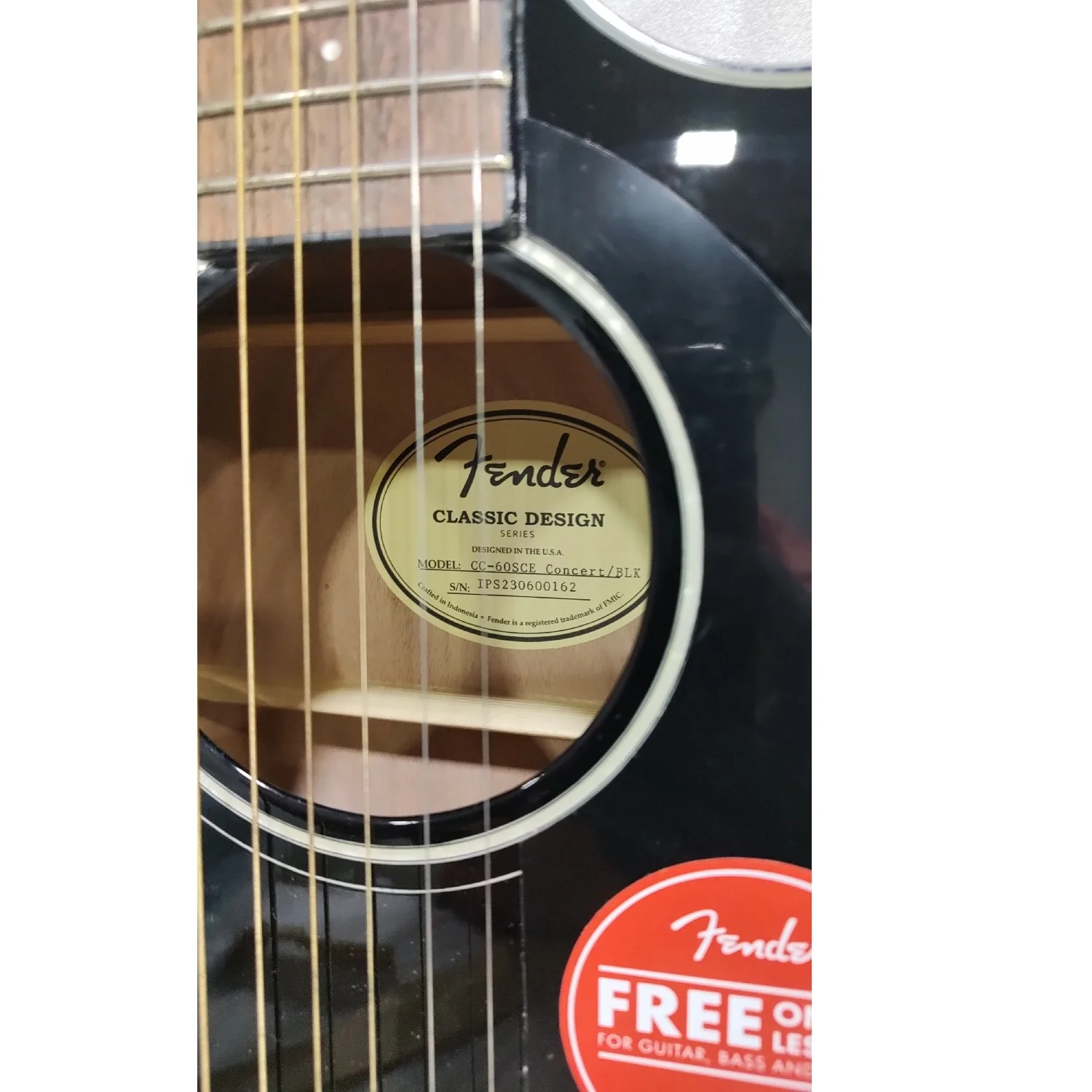 Fender CC-60SCE Concert Electro-Acoustic Guitar - Open Box - Image 6