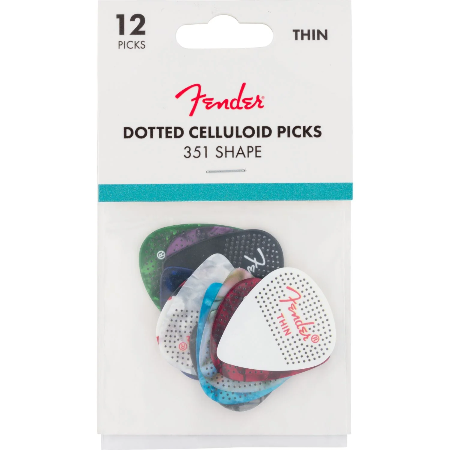 Fender Dotted Celluloid 351 Shape Guitar Pick - Pack of 12 - Image 14