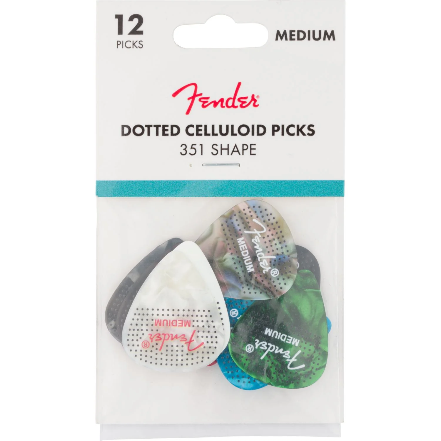 Fender Dotted Celluloid 351 Shape Guitar Pick - Pack of 12 - Image 28