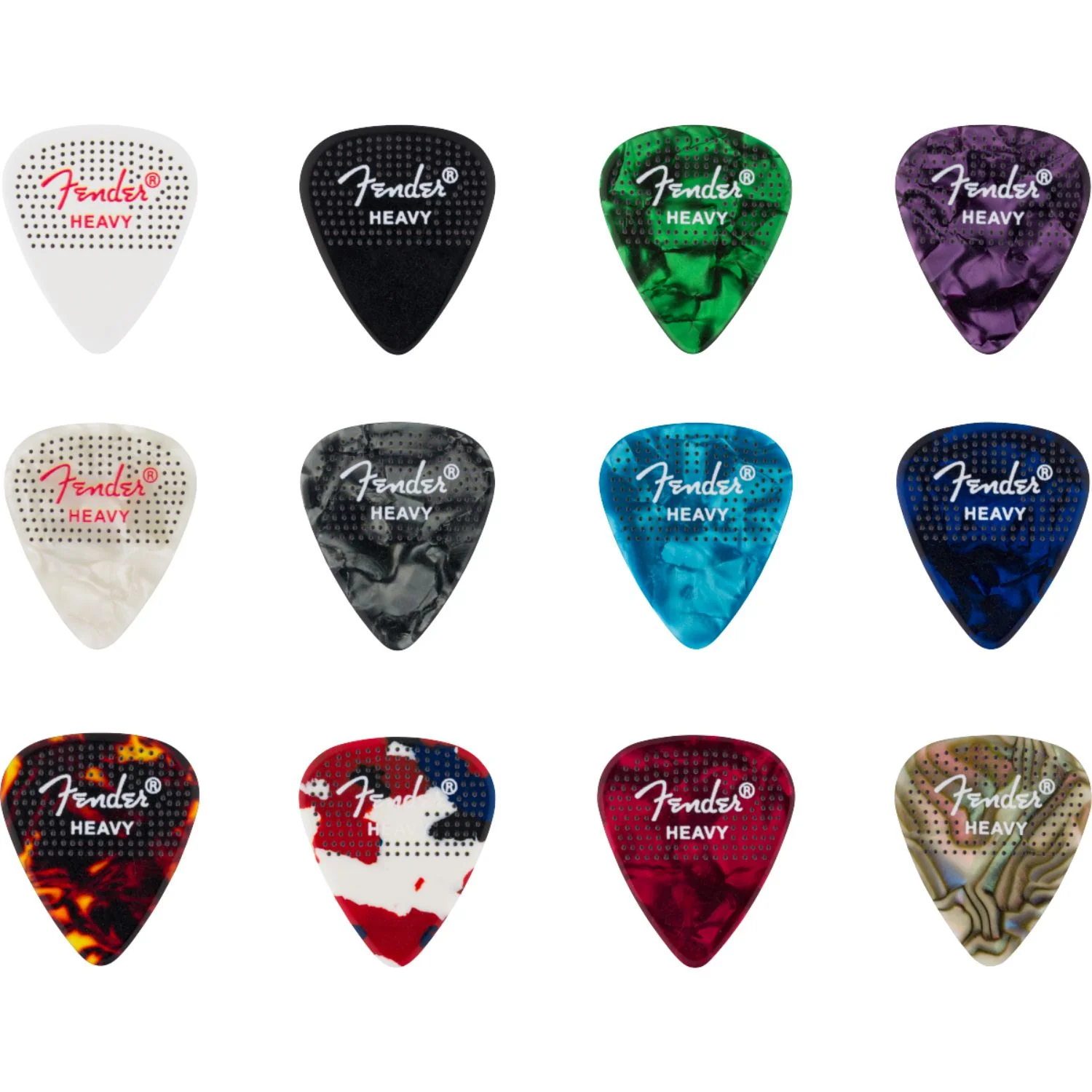 Fender Dotted Celluloid 351 Shape Guitar Pick - Pack of 12 - Image 29