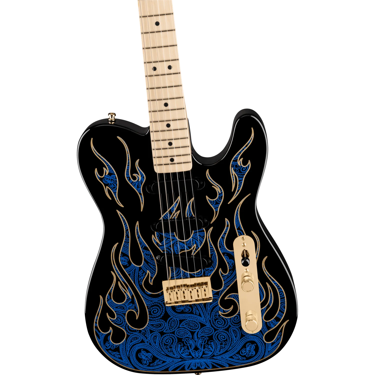 Fender James Burton Telecaster Electric Guitar, Maple Fingerboard, Blue Paisley Flames - Image 3