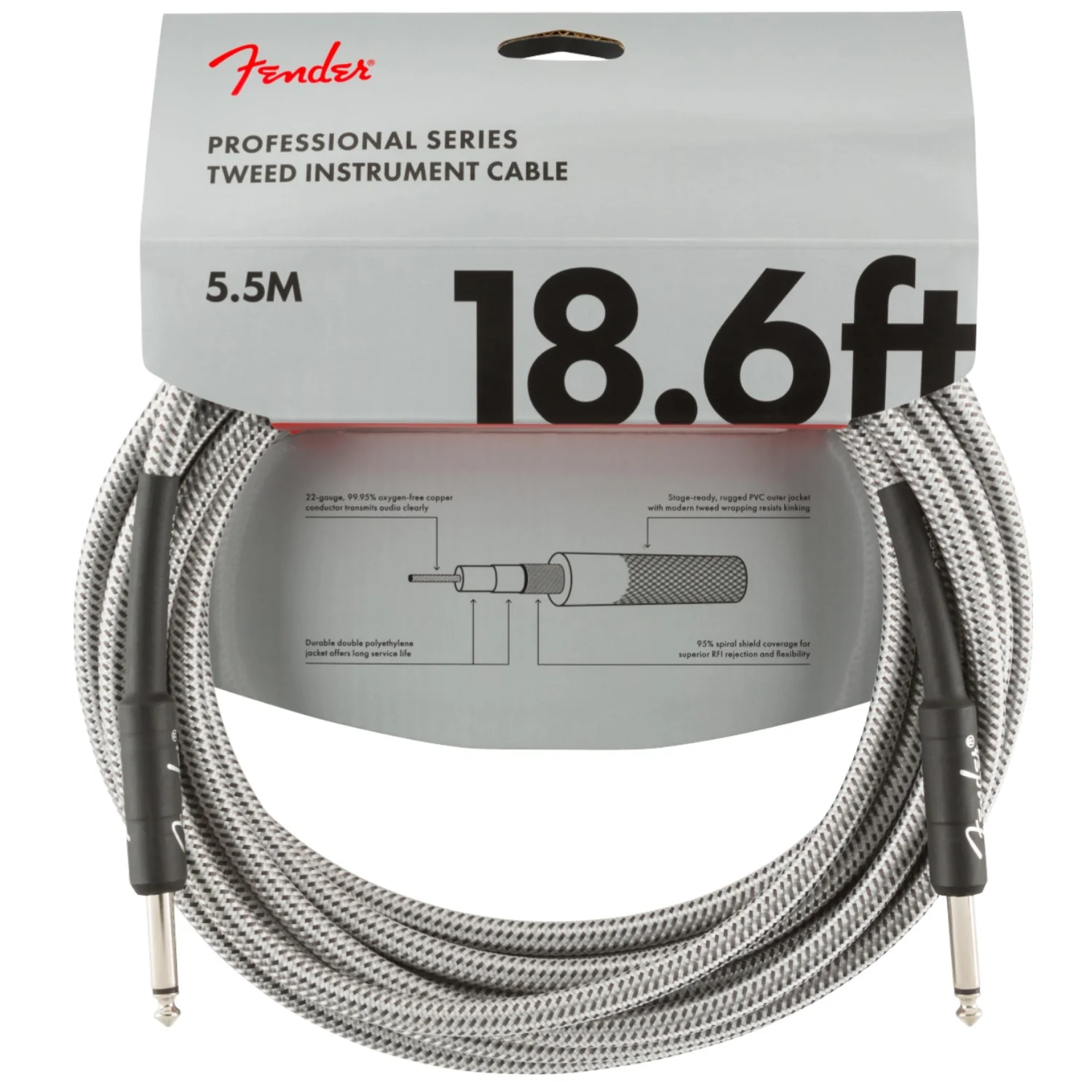 Fender Professional Series Straight to Straight  18.6 Foot Instrument Cable - Image 3